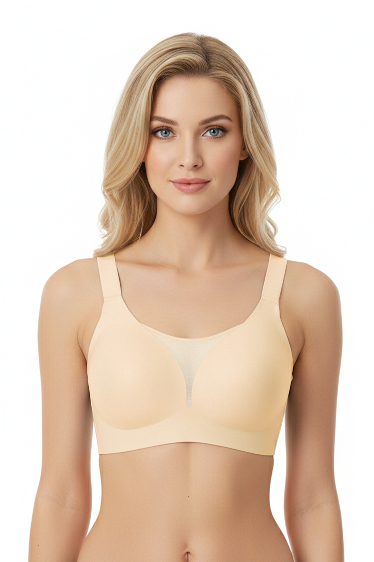 Seamless Bra - Forme | Ten Lazer Kesim Dikişsiz Toparlayıcı Büyük Tüllü Beden Kadın Sütyen