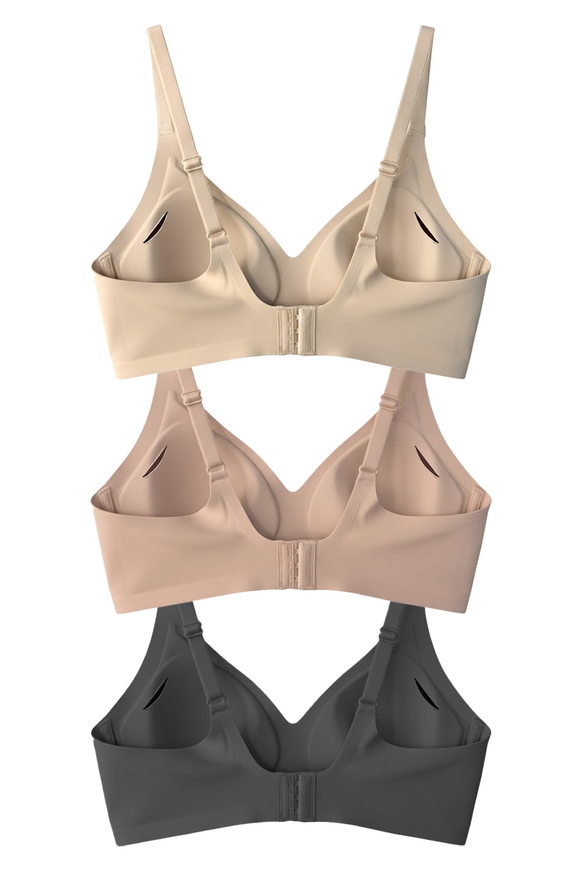 Seamless Bra - Soft | Lazer Kesim Balensiz Ayarlanabilir Askılı Dikişsiz Kadın Sütyen 3lü Paket
