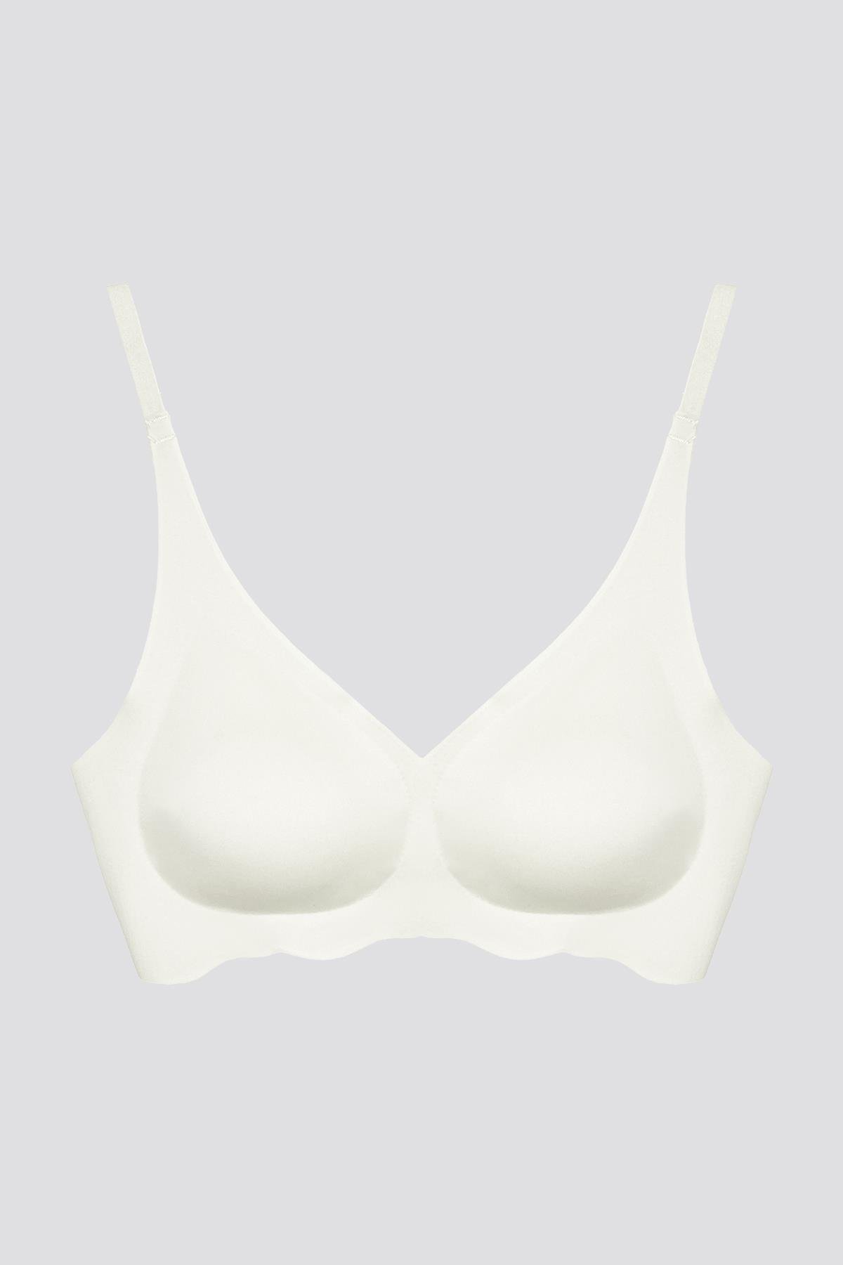 Seamless Bra - Wave | Krem Lazer Kesim Dikişsiz Dalga Detaylı Balensiz Kadın Sütyen