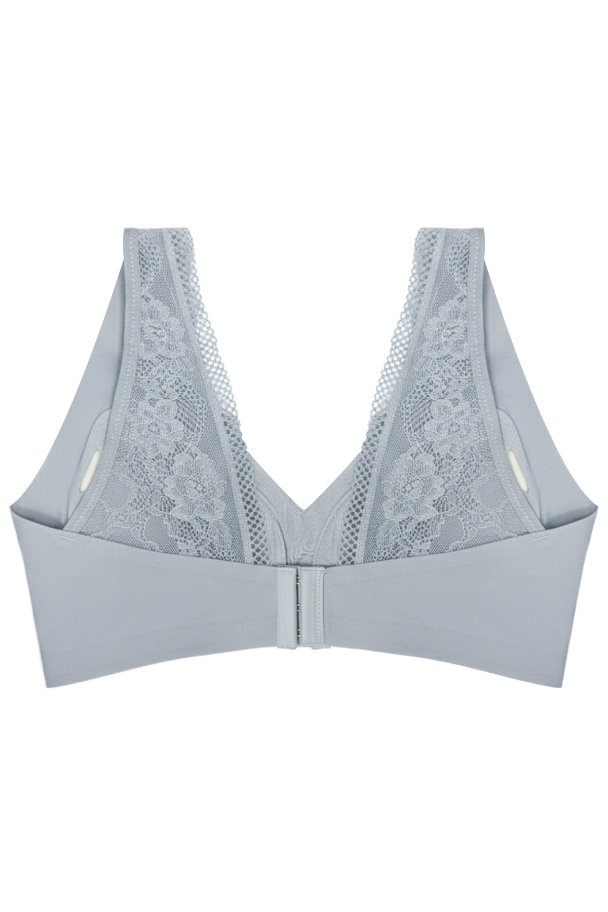 Seamless Bra - Lace | Gri Lazer Kesim Dikişsiz Dantel Detaylı Balensiz Kadın Sütyen