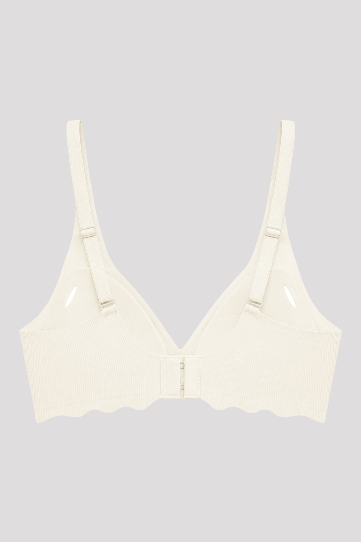 Seamless Bra - Lumera | Krem Lazer Kesim Balensiz Rib Dokulu Dalga Kesim Dikişsiz Kadın Sütyen