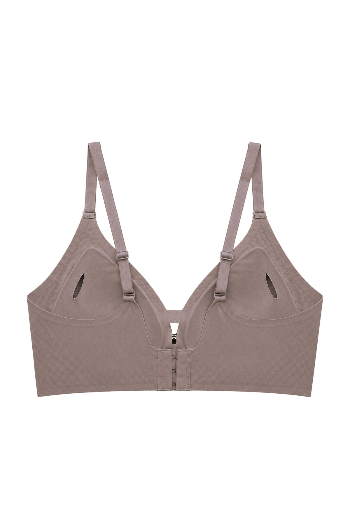 Seamless Bra - Elune | Kahverengi Lazer Kesim Balensiz Dekolte Taş Detaylı Dikişsiz Kadın Sütyen