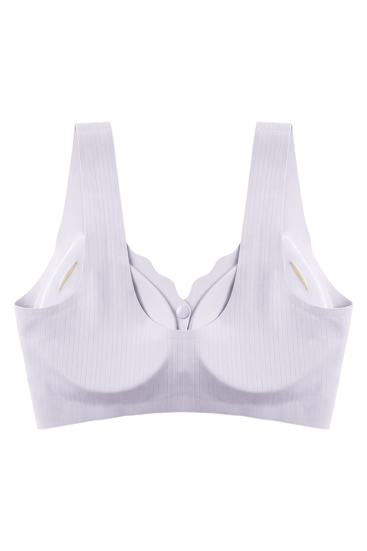 Seamless Bra - Feel | Lila Lazer Kesim Çizgi Detaylı Önü Açılabilir Dikişsiz Kadın Sütyen