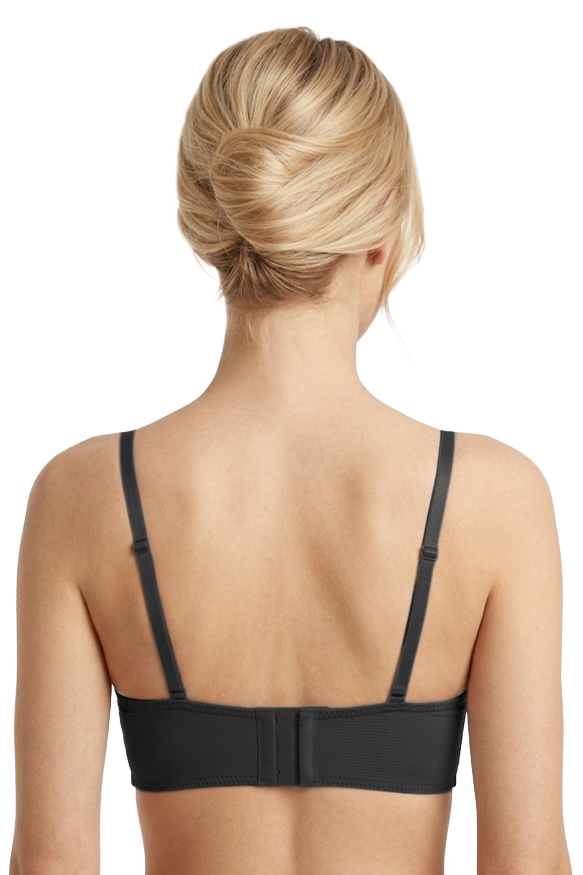 Seamless Bra - Renoa | Siyah Rib Dokulu Balensiz Doğal Form Straplez Kadın Sütyen