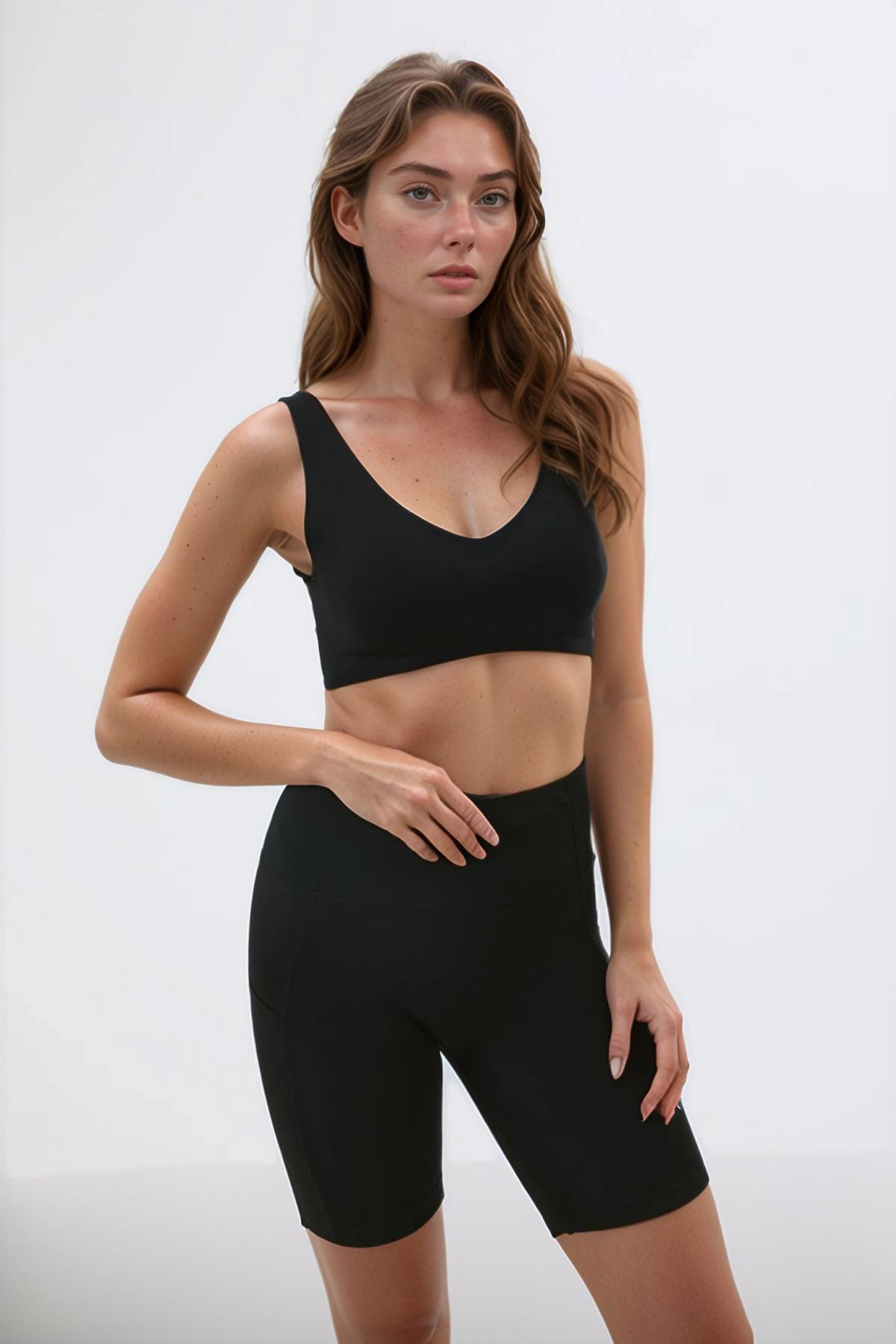 Siyah Dikişsiz Lazer Kesim Sütyen Çıkarılabilir Pedli Kadın Hayalet Sütyen