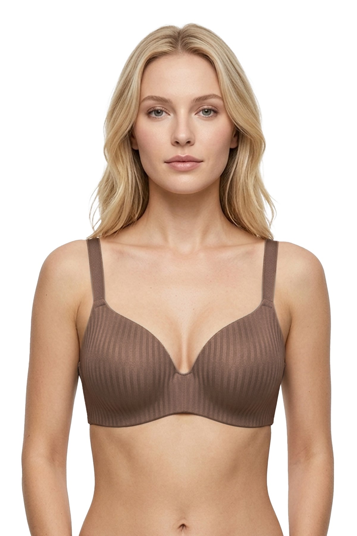 Seamless Bra - Rivelle | Mikro Çizgi Desenli Balensiz Günlük Kadın Sütyen 3lü Paket-2