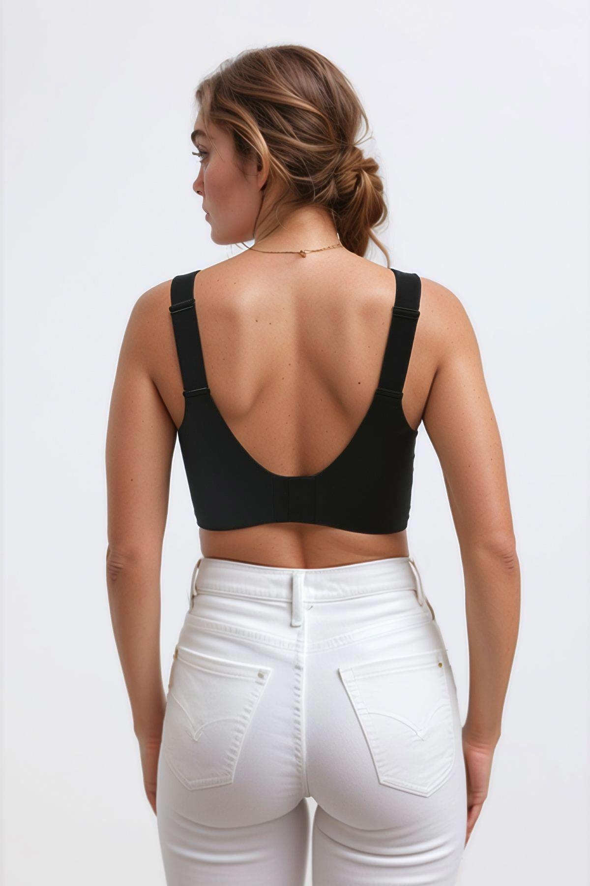 Seamless Bra - Curve | Siyah Lazer Kesim Dikişsiz Toparlayıcı Büyük Beden Kadın Sütyen