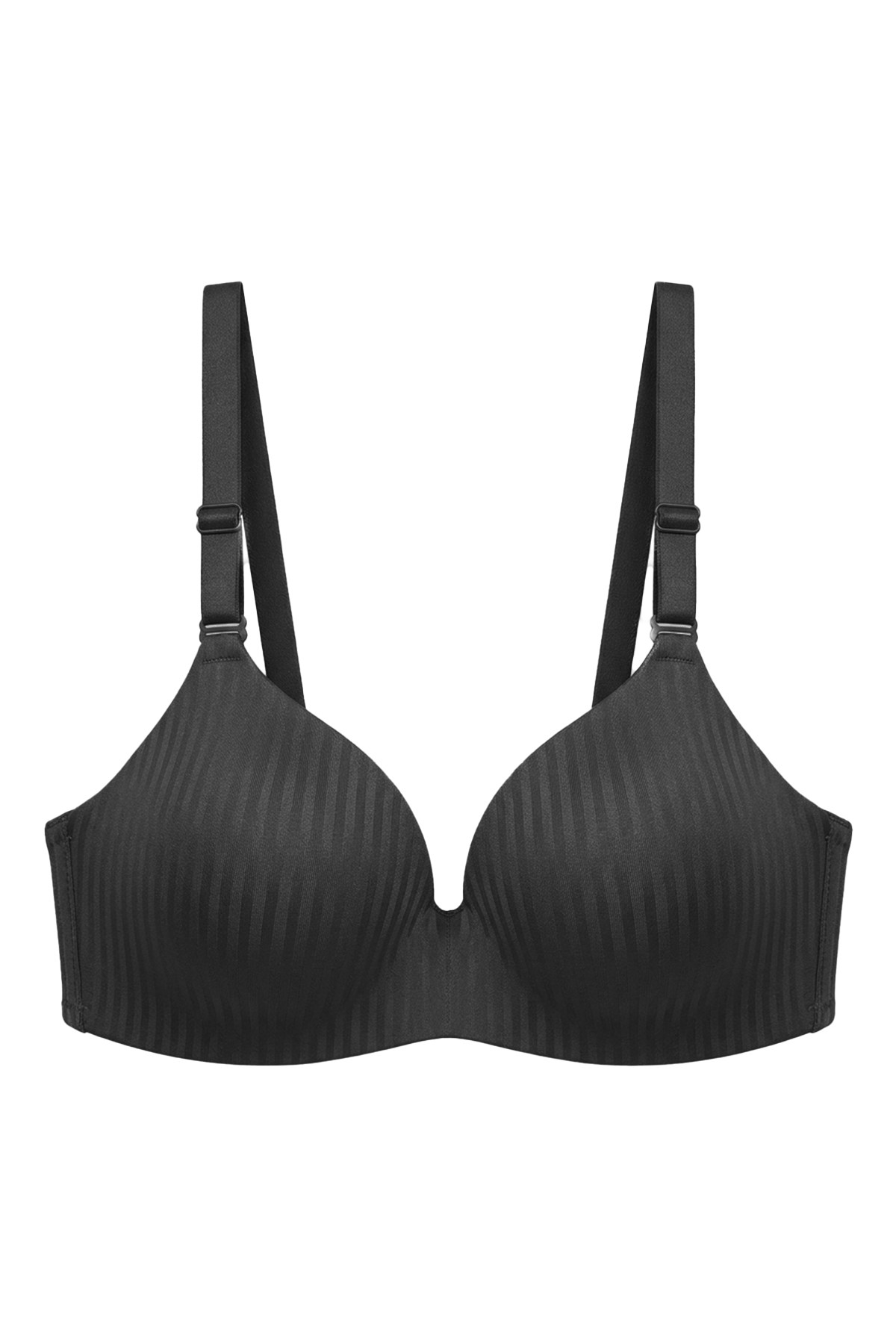 Seamless Bra - Rivelle | Siyah Mikro Çizgi Desenli Balensiz Günlük Kadın Sütyen