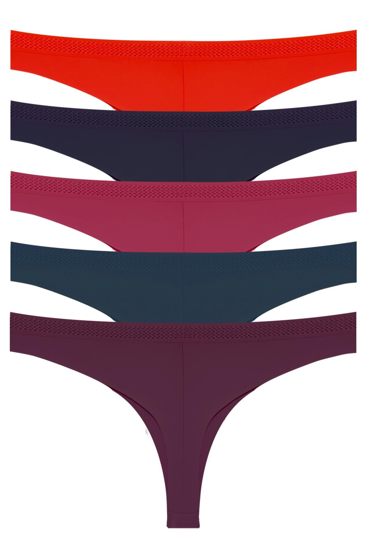 Basic Lazer Kesim File Lastikli Brezilya Külot 5li Paket - 2