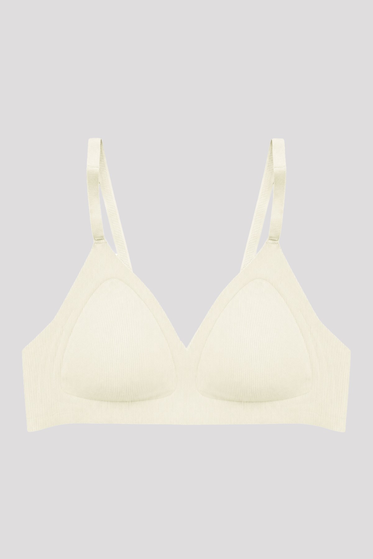 Seamless Bra - Velour | Krem Lazer Kesim Balensiz Üçgen Form Dikişsiz Kadın Sütyen