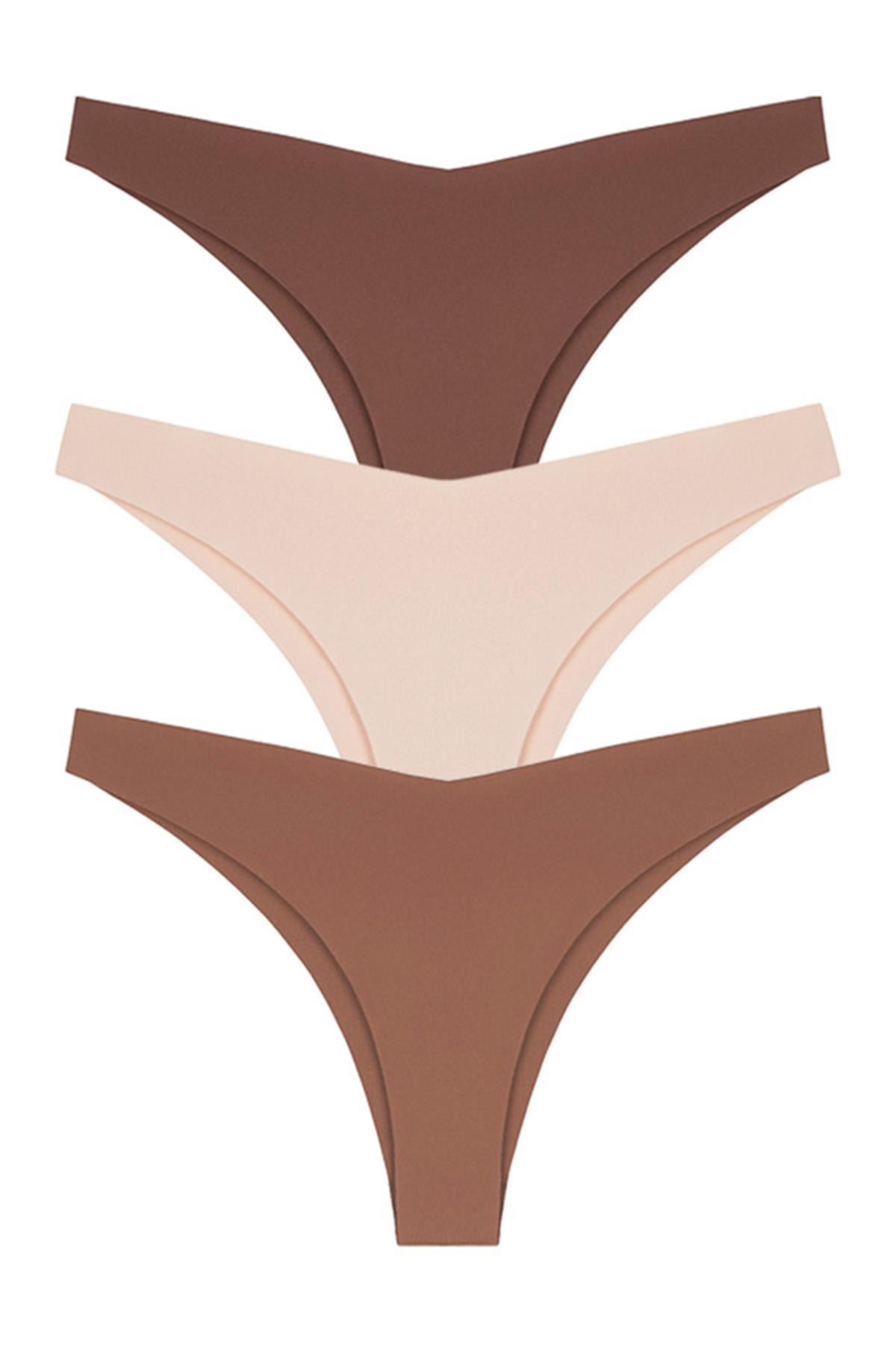 Lazer Kesim Kadın Brezilya Külot 3lü Paket-3