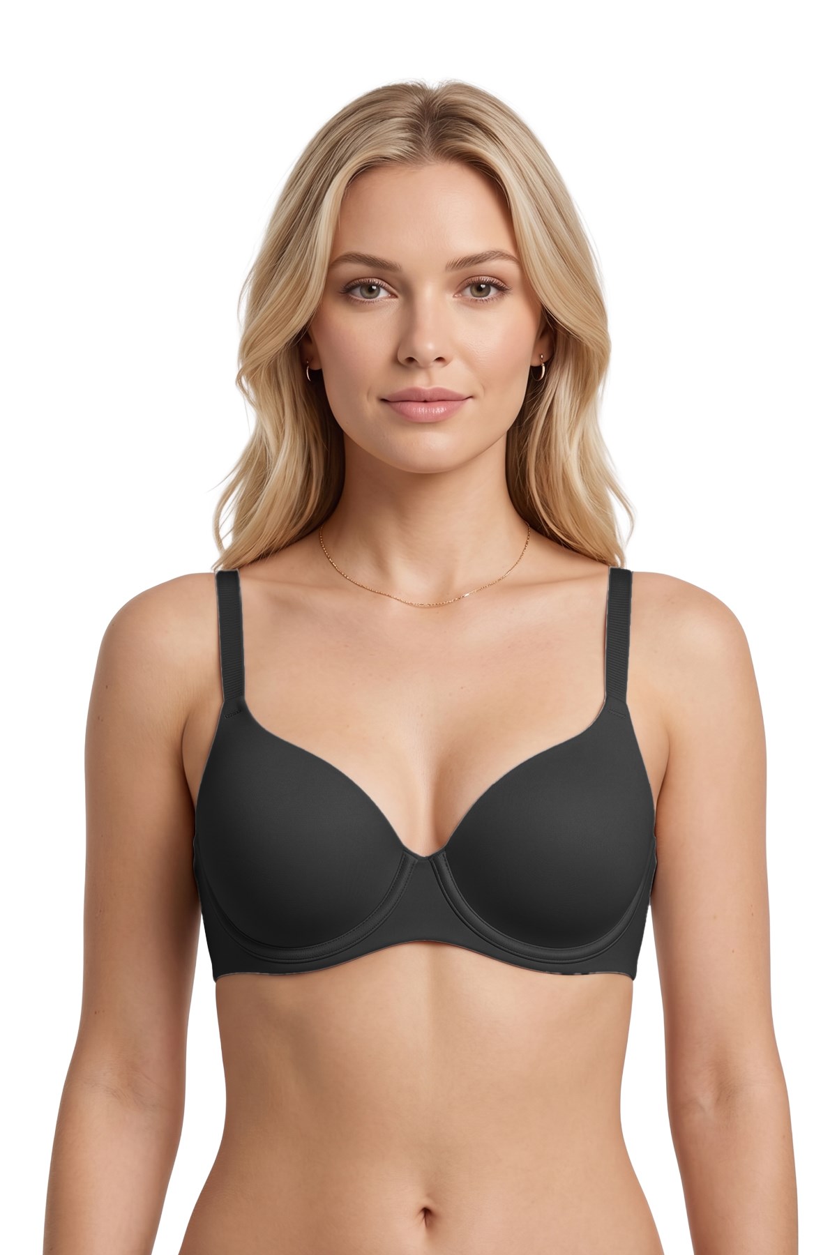 Seamless Bra - Wired | Siyah Lazer Kesim Dikişsiz Balenli Kadın Sütyen