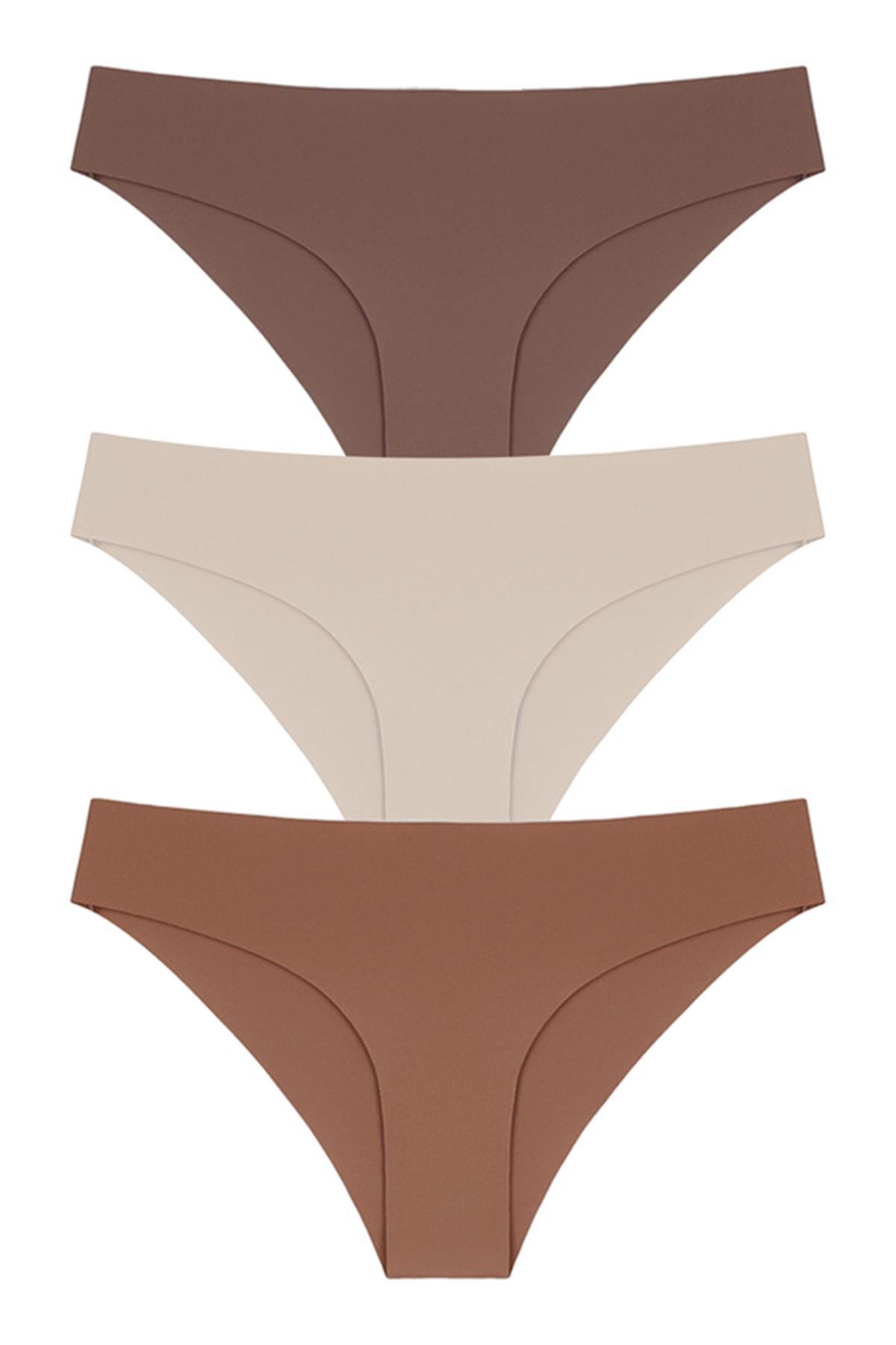 Lazer Kesim Kadın Bikini Külot 3lü Paket-3