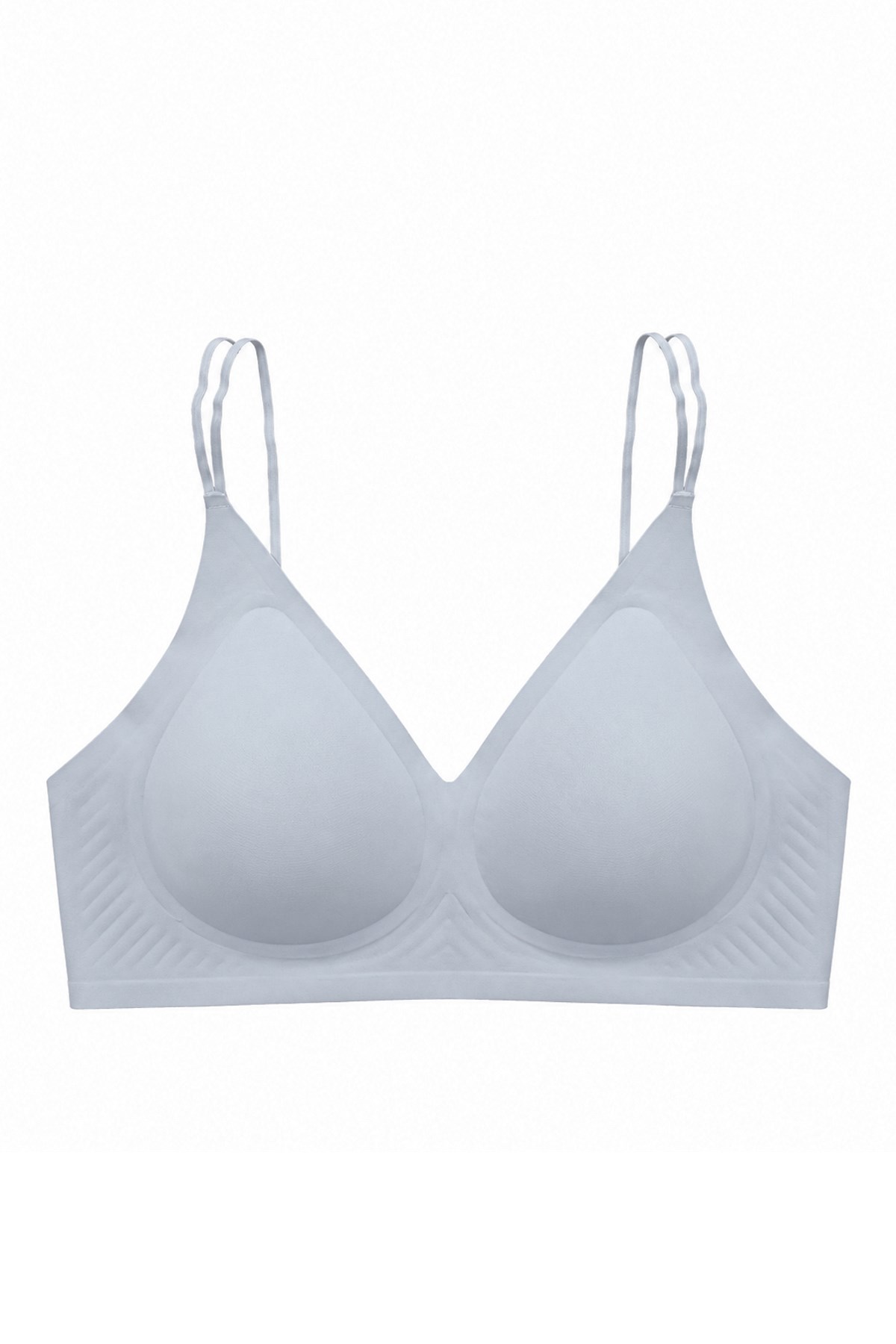 Seamless Bra - Viora | Gri Lazer Kesim Balensiz Kontur Kabartma Detaylı Dikişsiz Kadın Sütyen