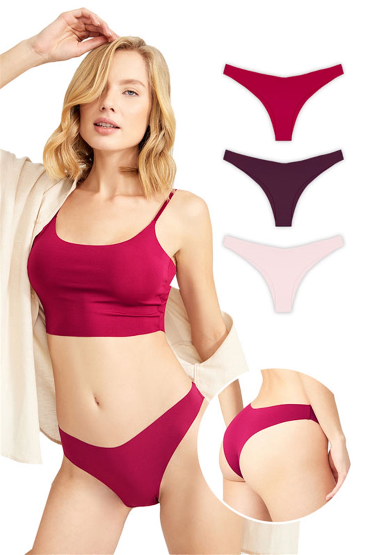 Basic Lazer Kesim Brezilya Külot 3lü Paket - 3