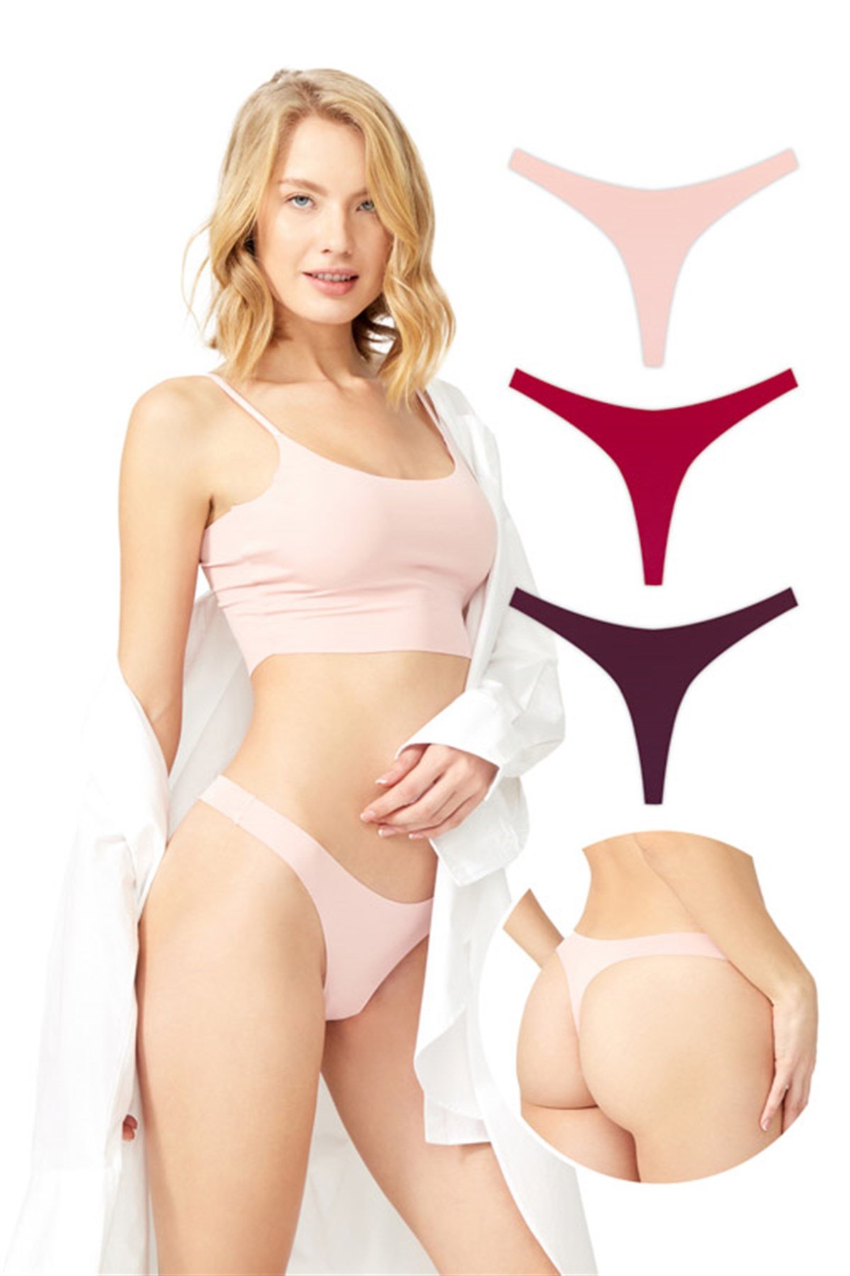 Basic Lazer Kesim Tanga Külot 3lü Paket - 3