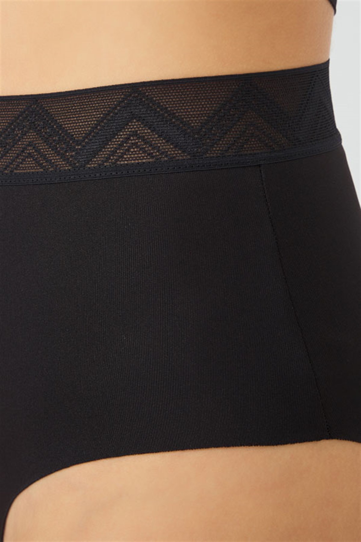 Basic Yüksek Bel Lazer Kesim Bikini Külot 3lü Paket - 3