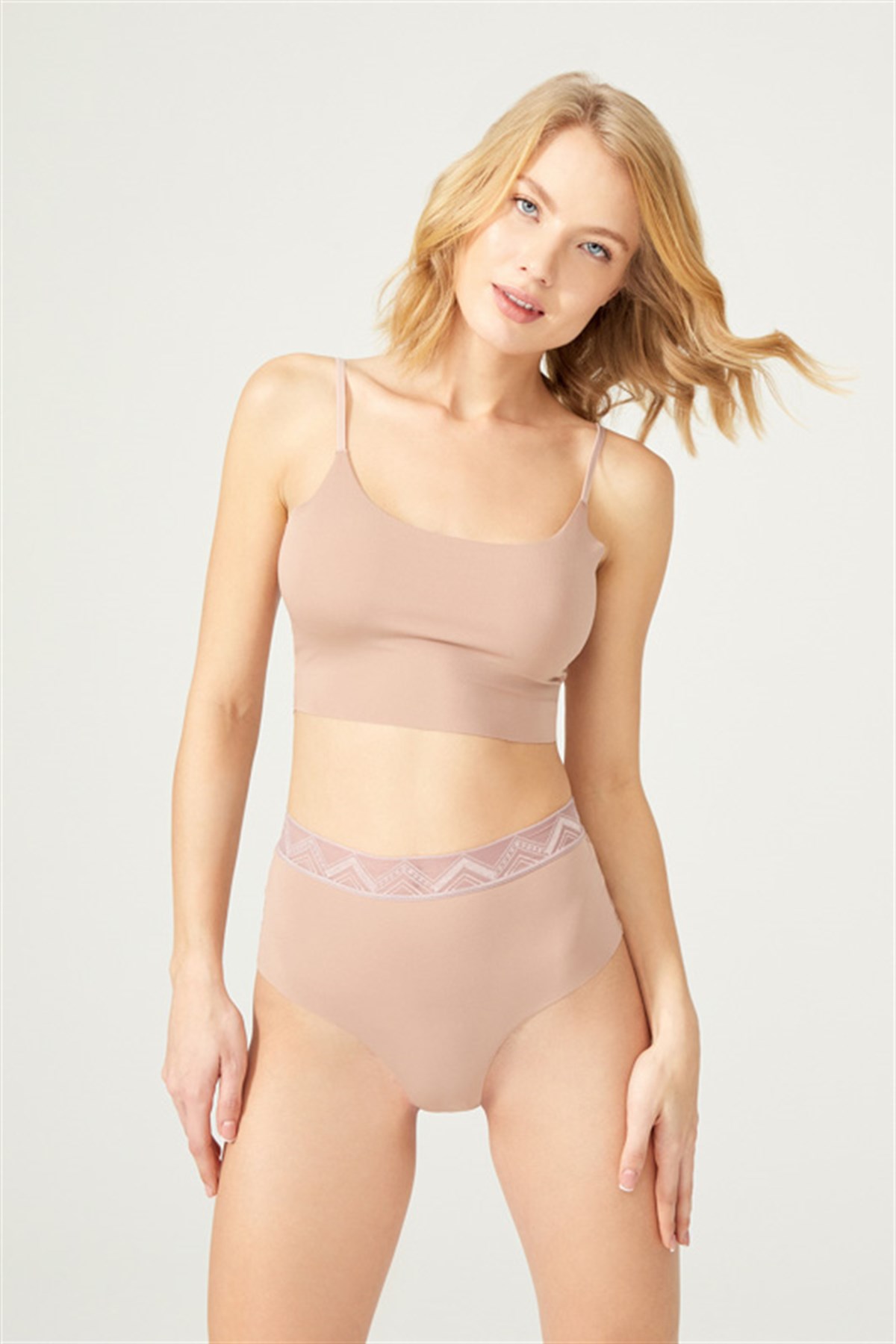 Basic Yüksek Bel Lazer Kesim Tanga Külot 5li Paket - 2