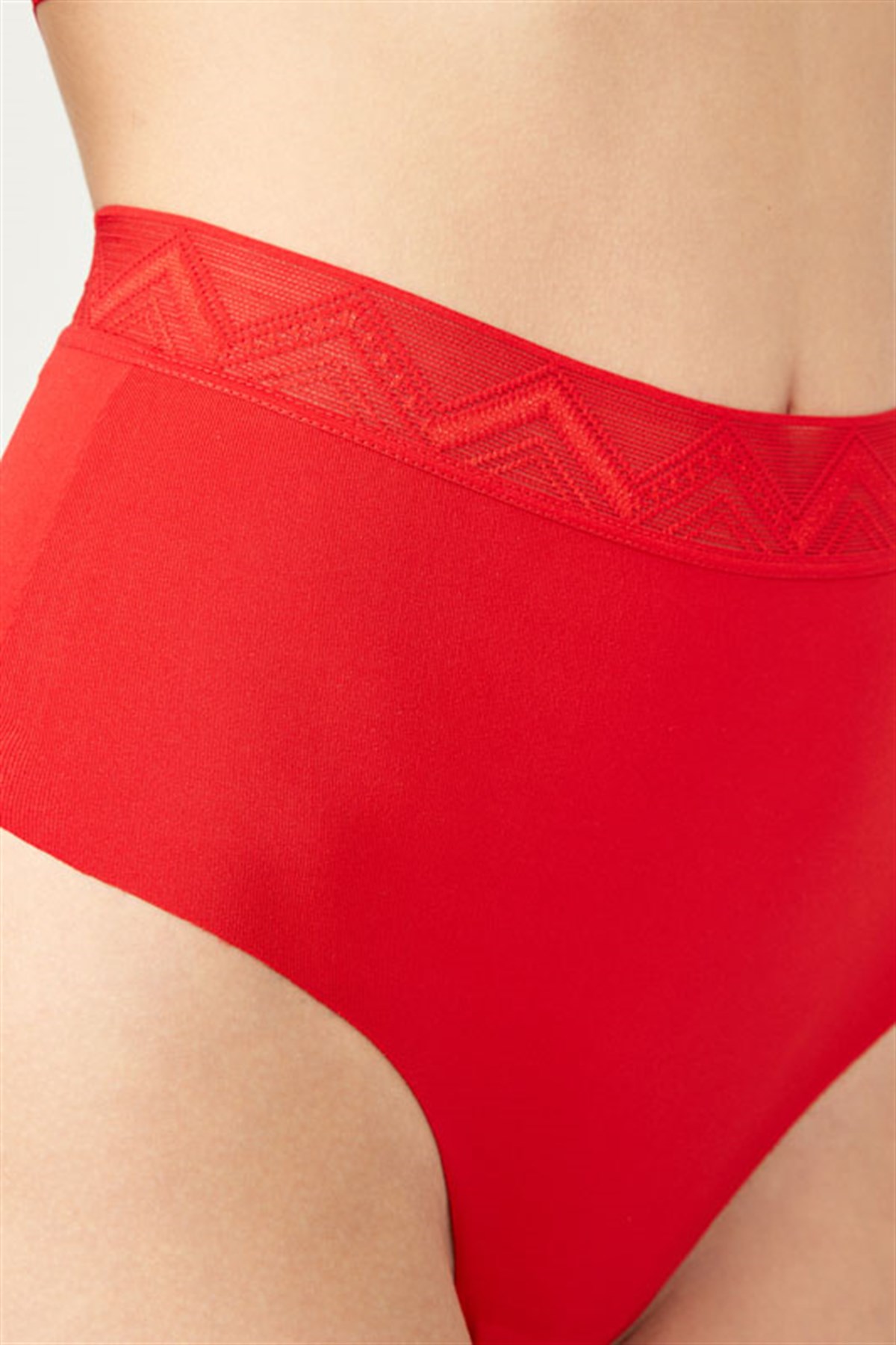 Basic Yüksek Bel Lazer Kesim Tanga Külot 3lü Paket - 6