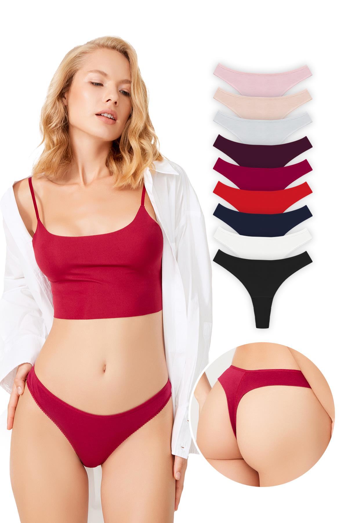 Basic Pamuklu Kadın Tanga Külot 9lu Paket