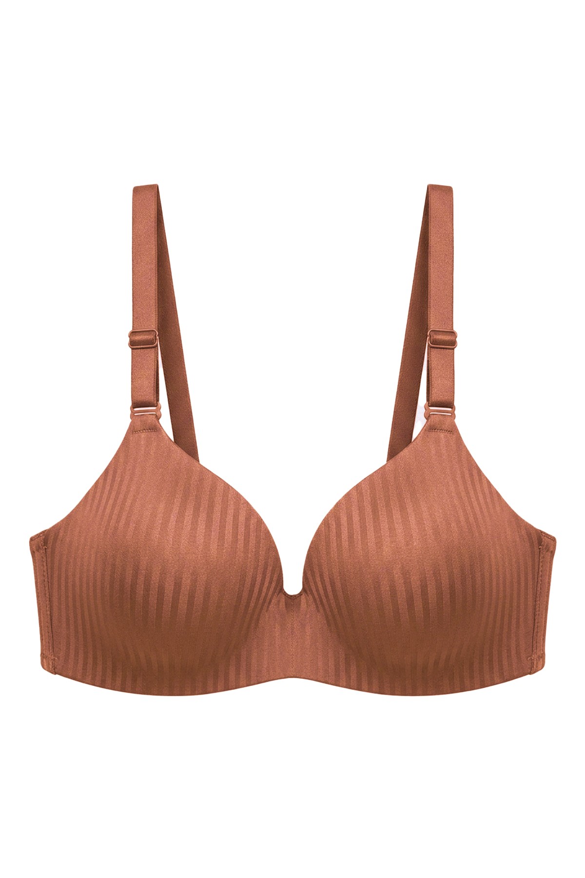 Seamless Bra - Rivelle | Bej Mikro Çizgi Desenli Balensiz Günlük Kadın Sütyen