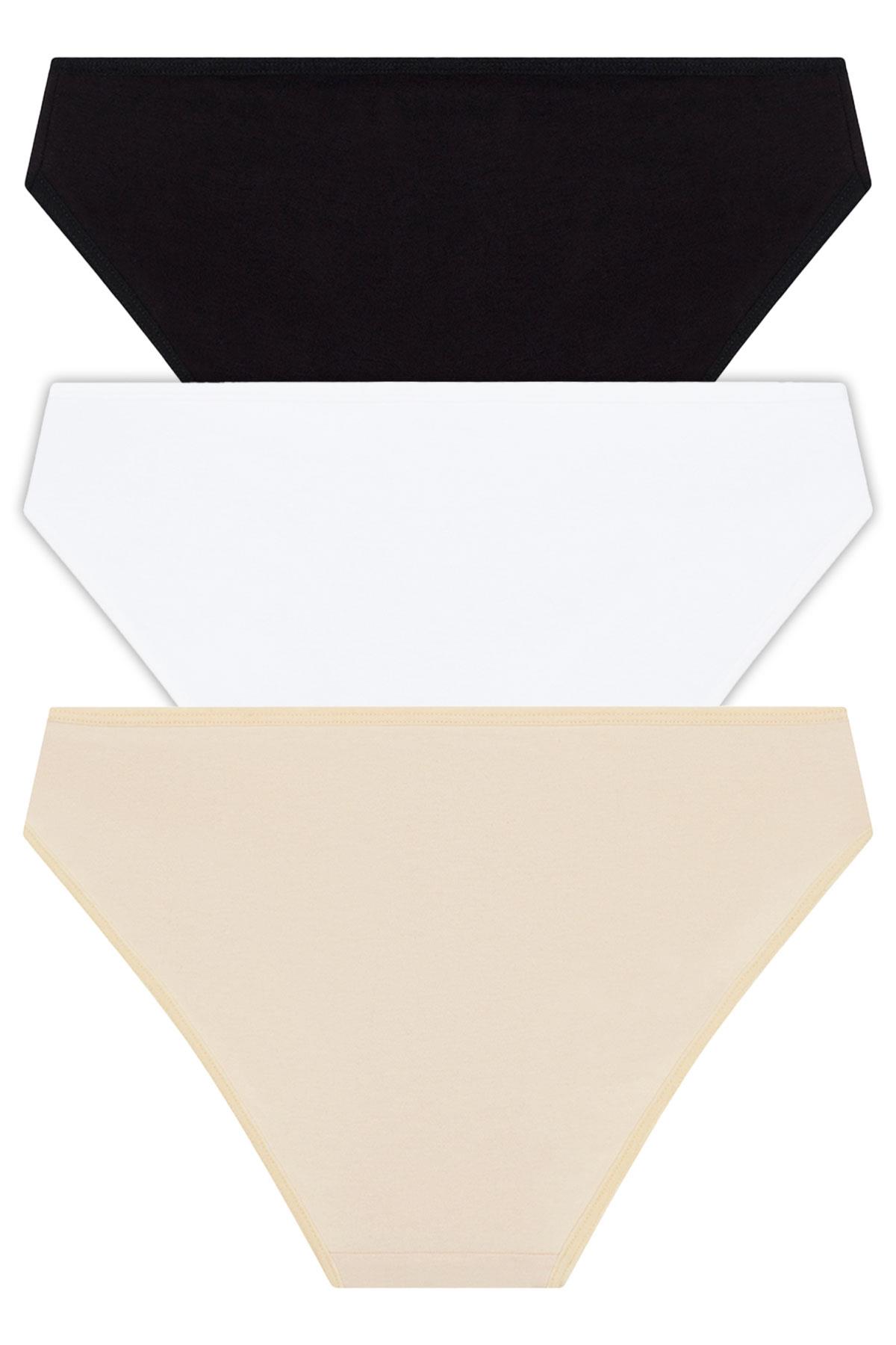Basic Pamuklu Kadın Bikini Külot 3lü Paket - 8