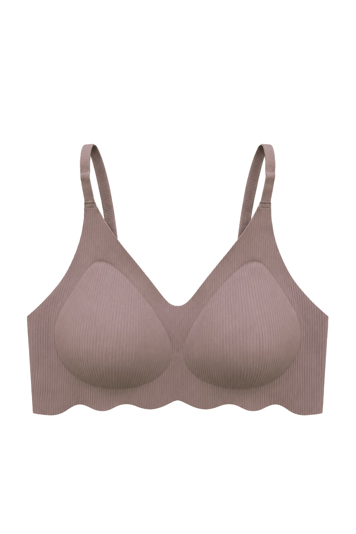 Seamless Bra - Elara | Kahverengi Lazer Kesim Balensiz İnce Fitil Dokulu Dikişsiz Kadın Sütyen