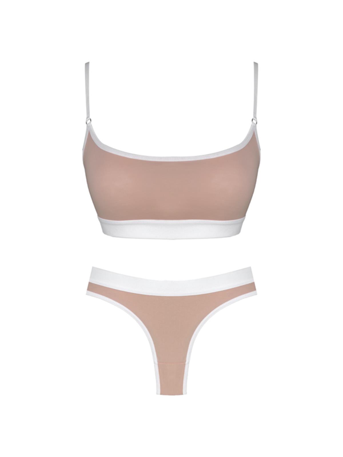 Kahverengi Pamuklu Lastik Detaylı Ayarlanabilir Askılı Kadın Sütyen Takımı