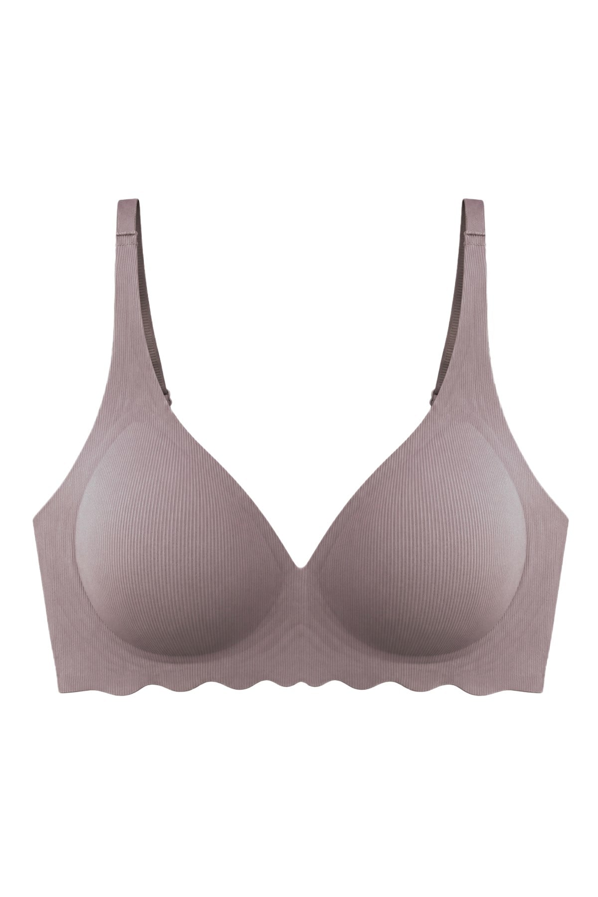 Seamless Bra - Lumera | Kahverengi Lazer Kesim Balensiz Rib Dokulu Dalga Kesim Dikişsiz Kadın Sütyen