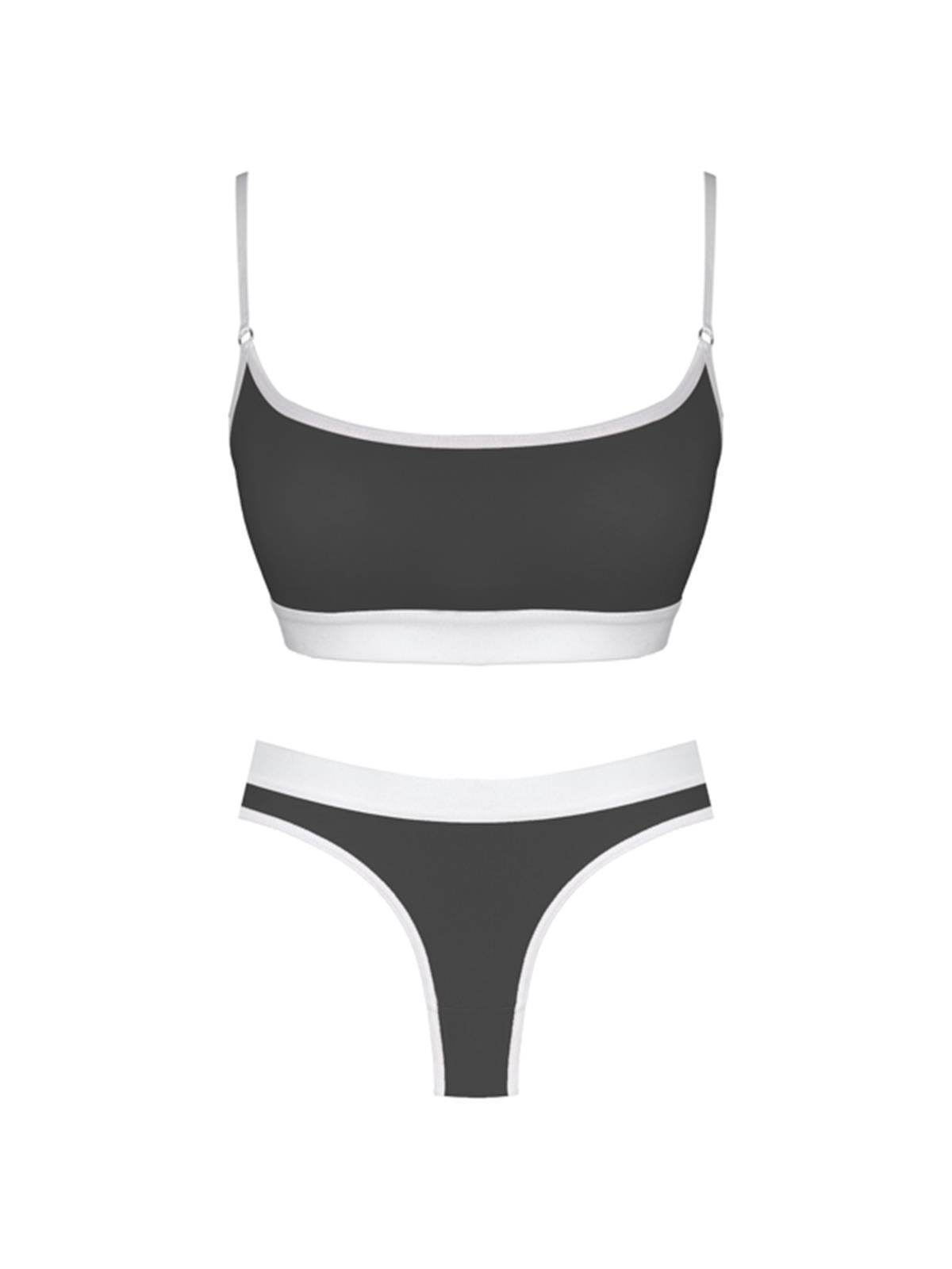 Siyah Pamuklu Lastik Detaylı Ayarlanabilir Askılı Kadın Sütyen Takımı