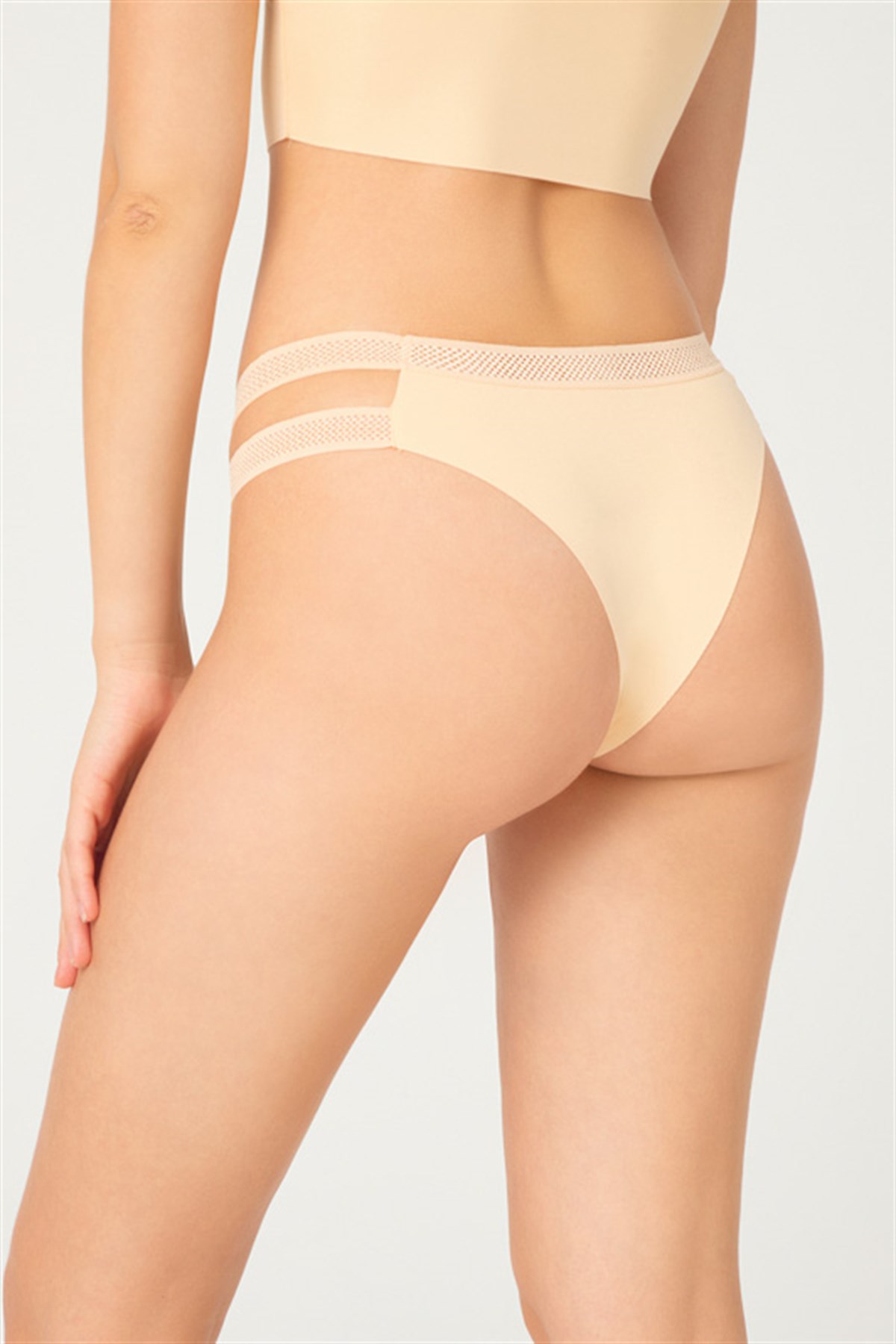 Çift File Lastikli Lazer Kesim Brezilya Külot 5li Paket