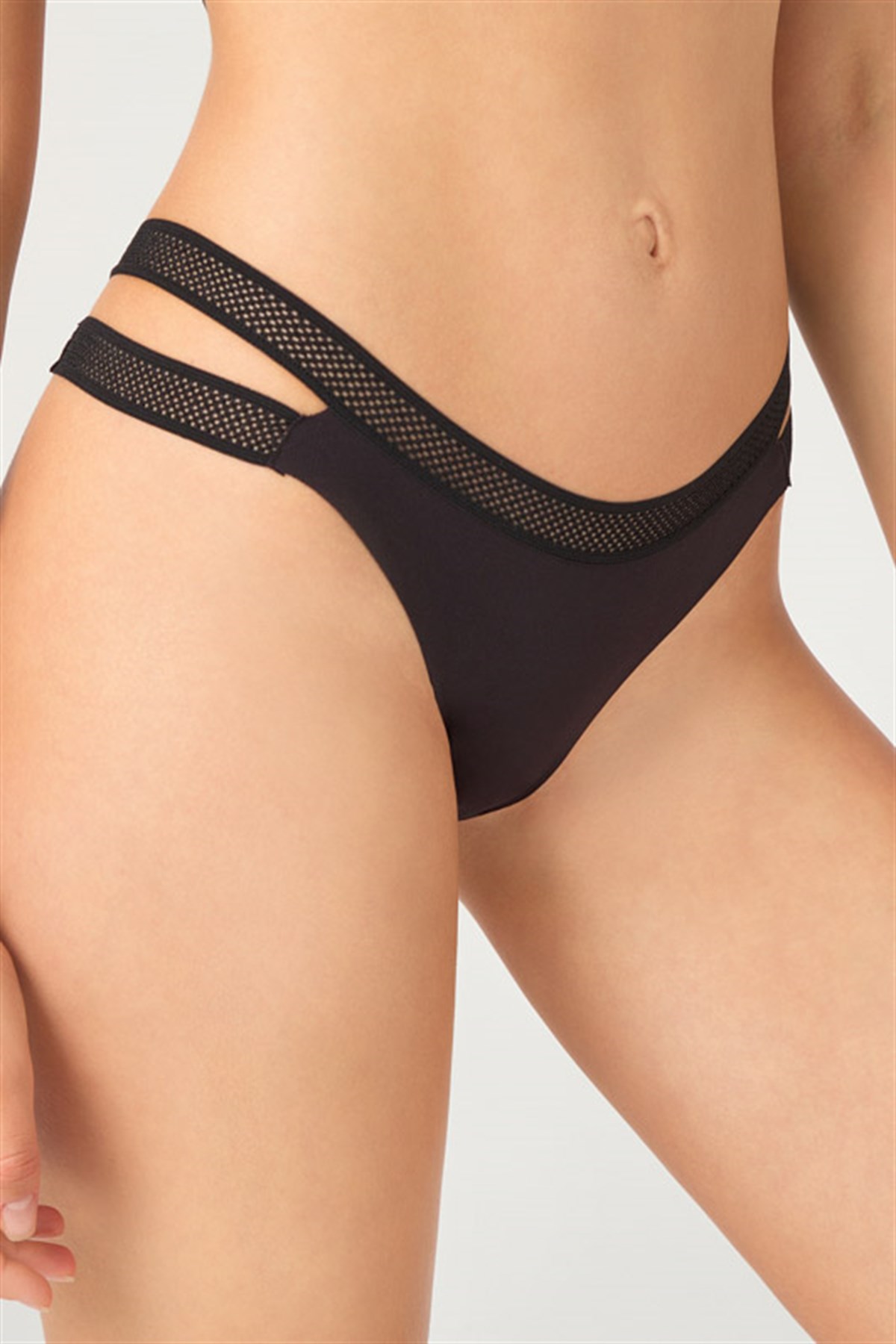 Çift File Lastikli Lazer Kesim Brezilya Külot 3lü Paket - 4