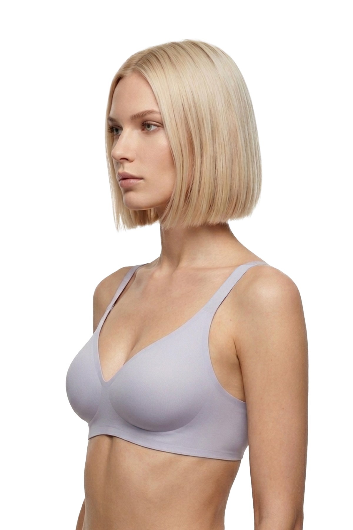 Seamless Bra - Avelis | Gri Lazer Kesim Dikişsiz Balensiz İz Bırakmayan Kadın Sütyen