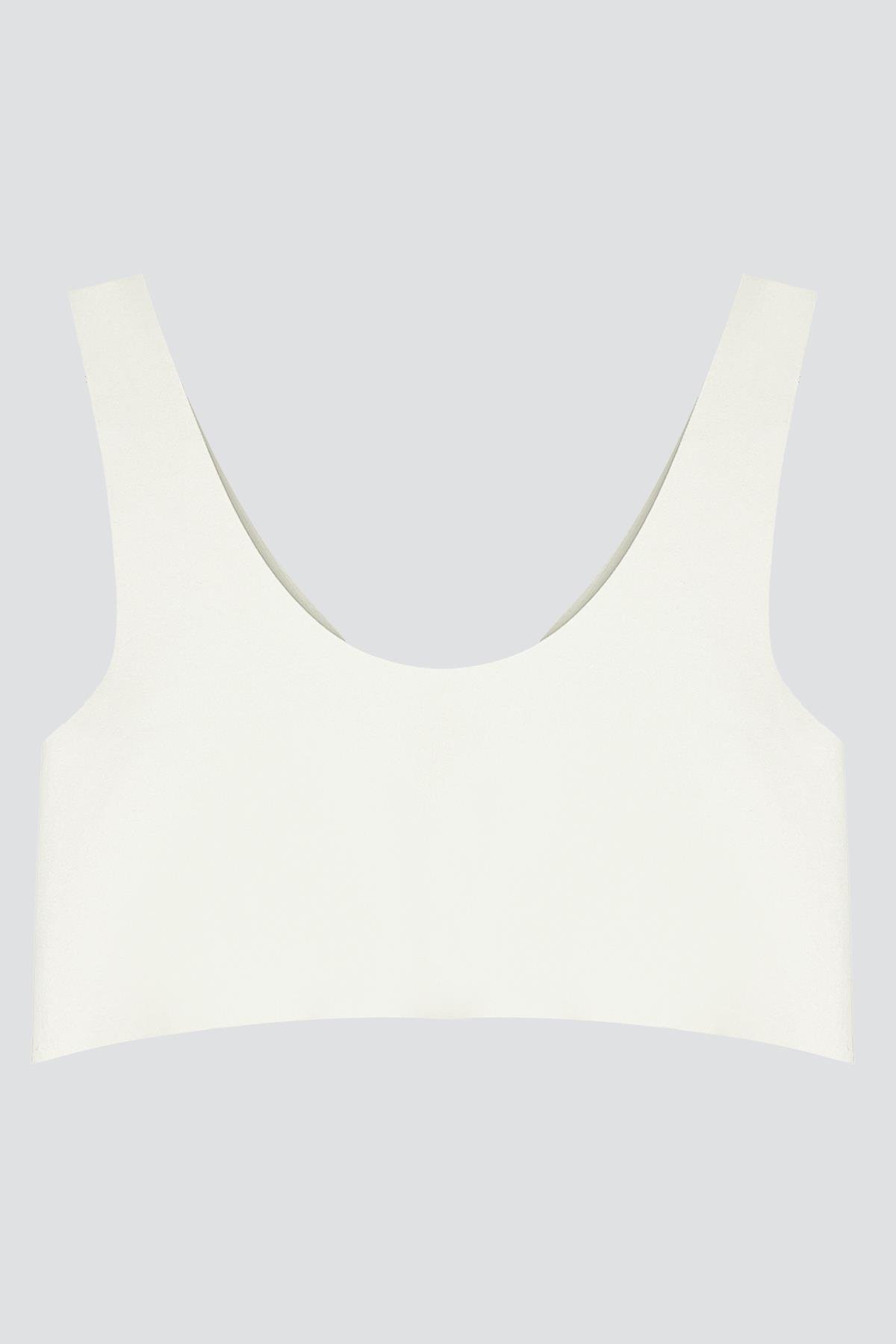 Krem Dikişsiz Lazer Kesim Sütyen Çıkarılabilir Pedli Kadın Hayalet Sütyen