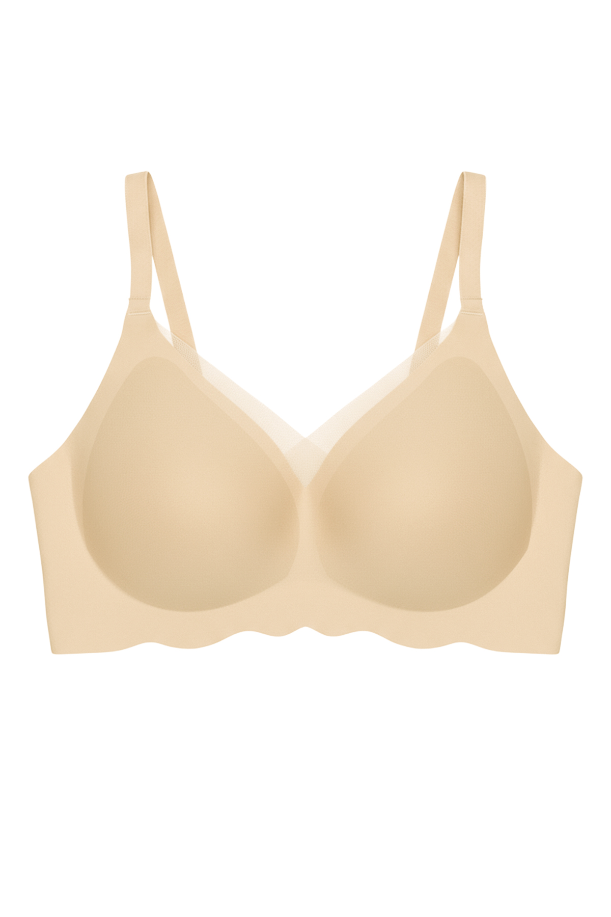 Seamless Bra - Touch | Ten Lazer Kesim Dikişsiz Tül ve Dalga Detaylı Balensiz Kadın Sütyen