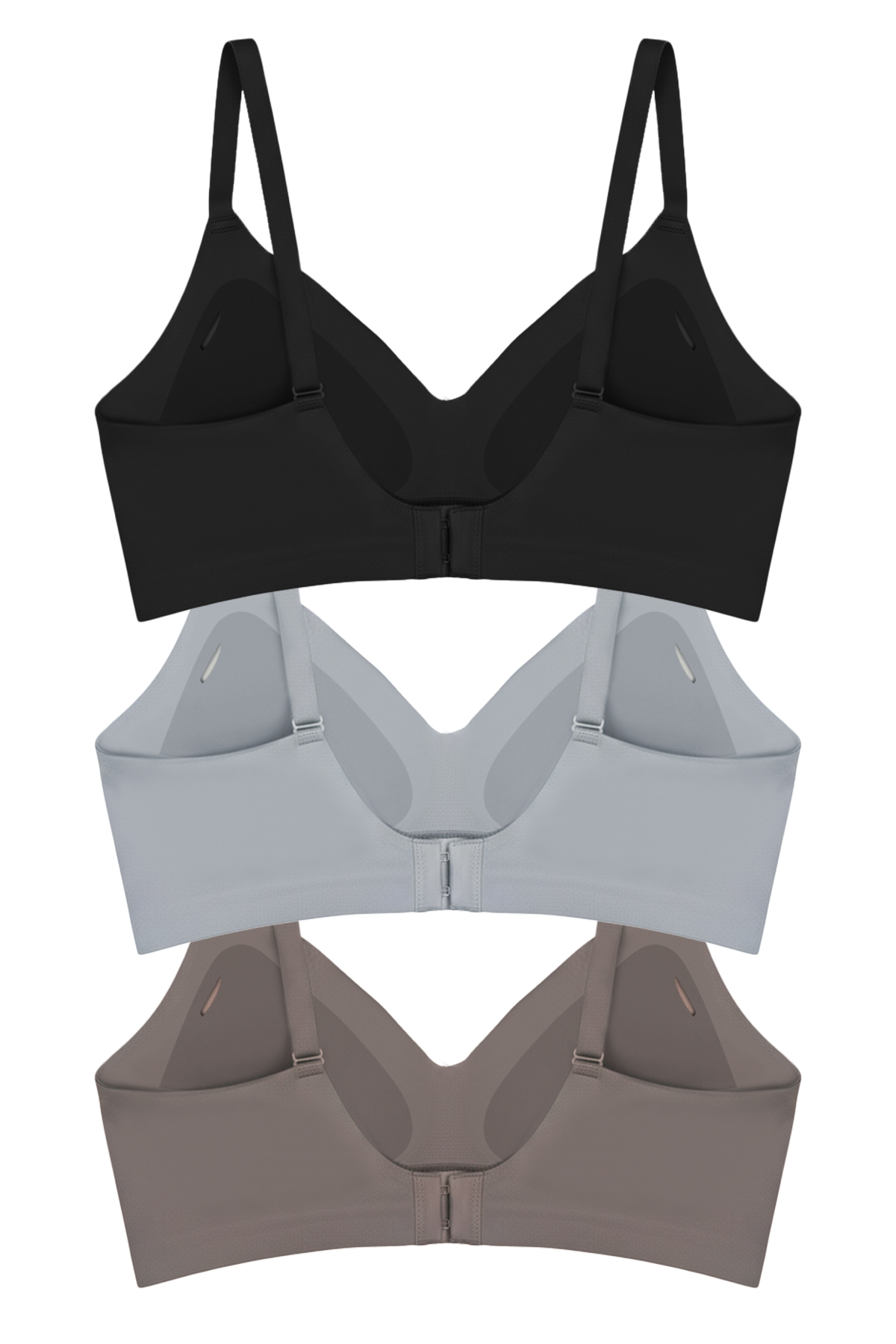 Seamless Bra - Air | Lazer Kesim Dikişsiz Dalga Şerit Detaylı Balensiz Kadın Sütyen 3lü Paket-2