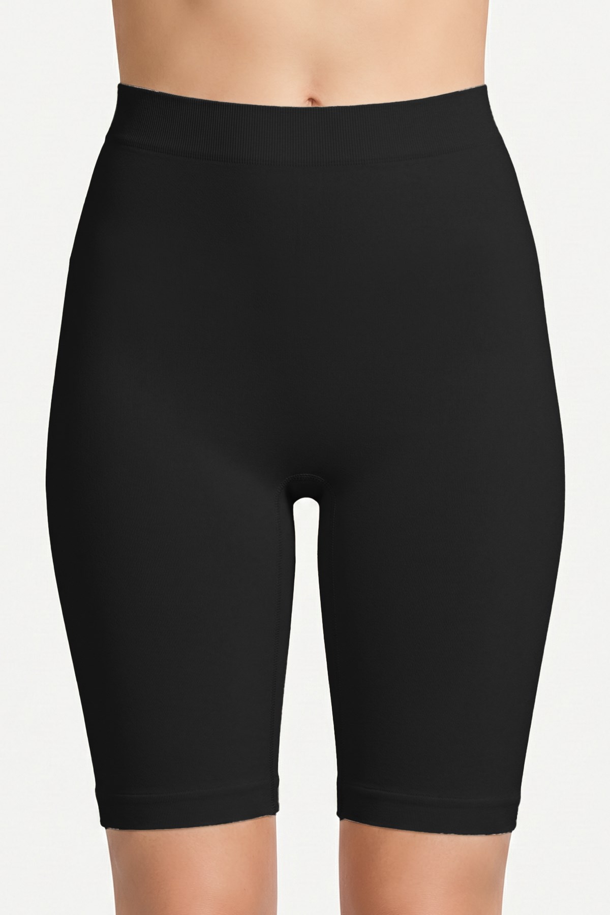 Cottonhill Premium - Kadın Siyah Ultra-Rahat Seamless Yüksek Bel Uzun Paça Boxer