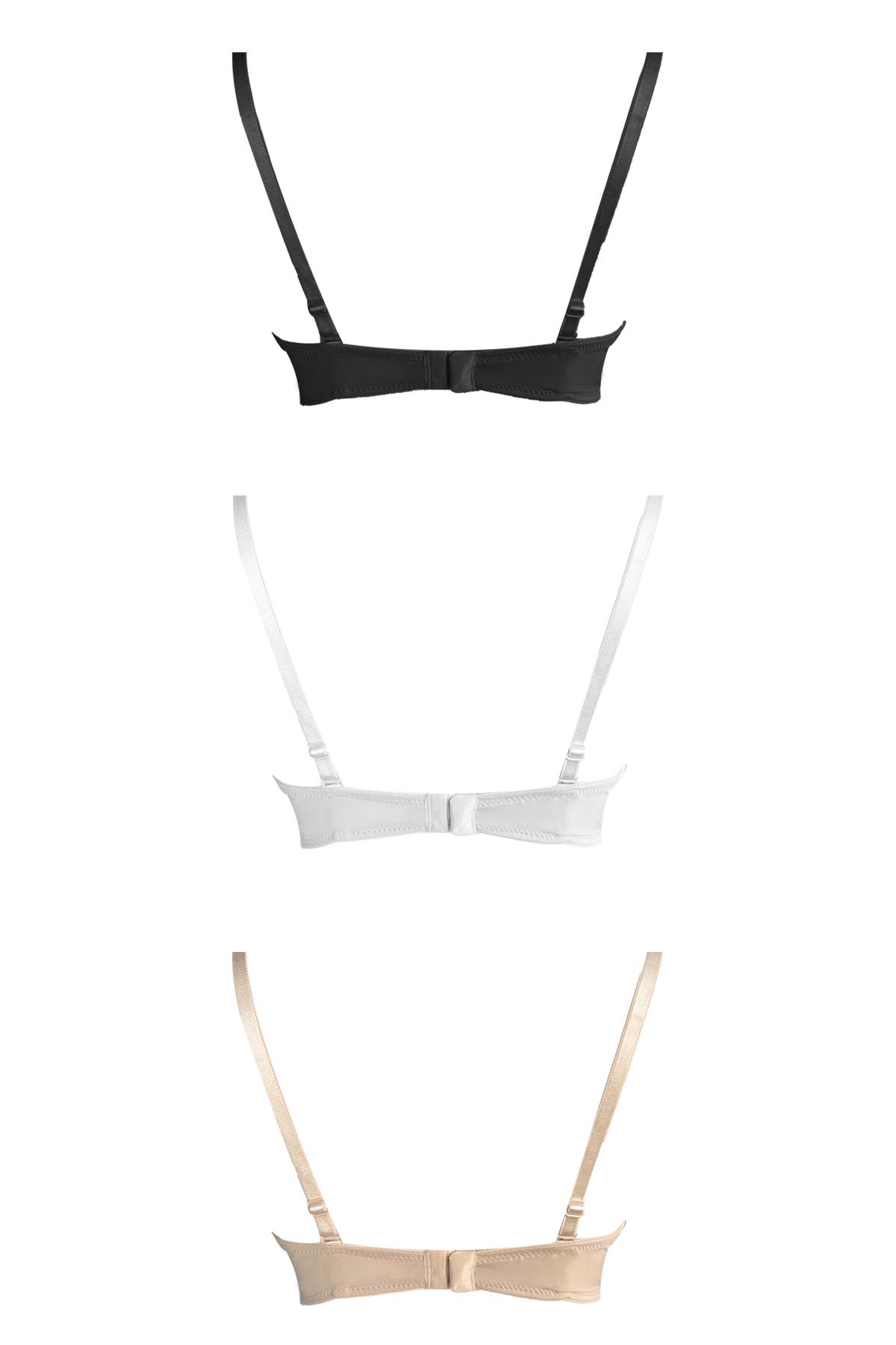 Balenli Toparlayıcı Dolgusuz Straplez Sütyen 3lü Paket