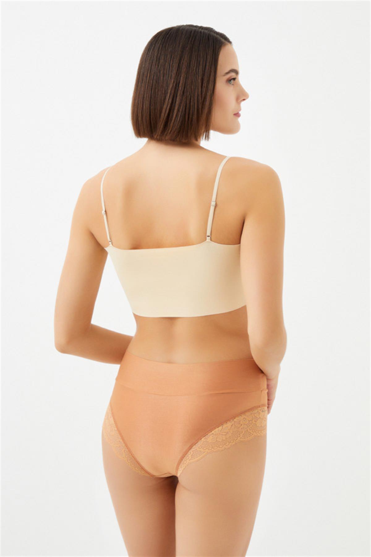 Dantel Detaylı Mikro Saten Yüksek Bel Kadın Bikini Külot 5li Paket