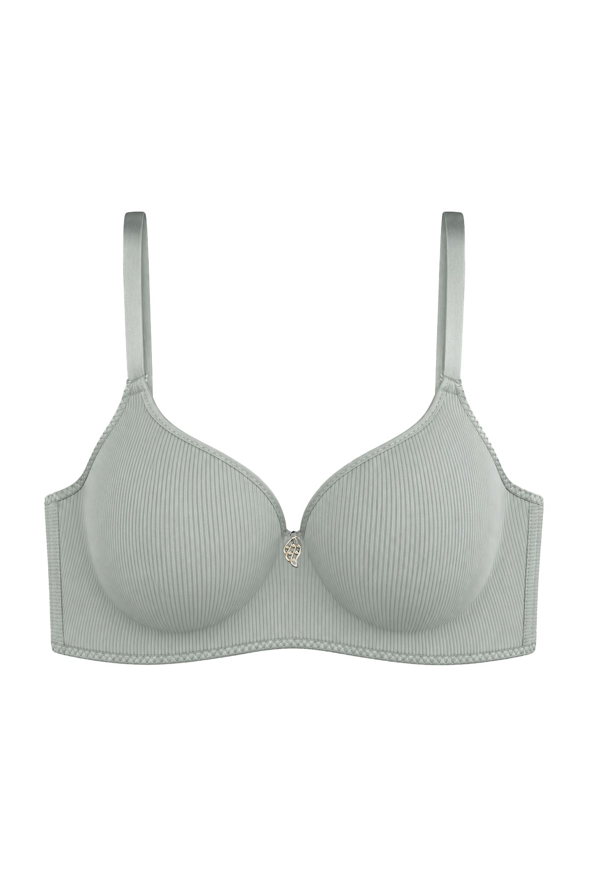 Seamless Bra - Renoa | Yeşil Rib Dokulu Balensiz Doğal Form Straplez Kadın Sütyen