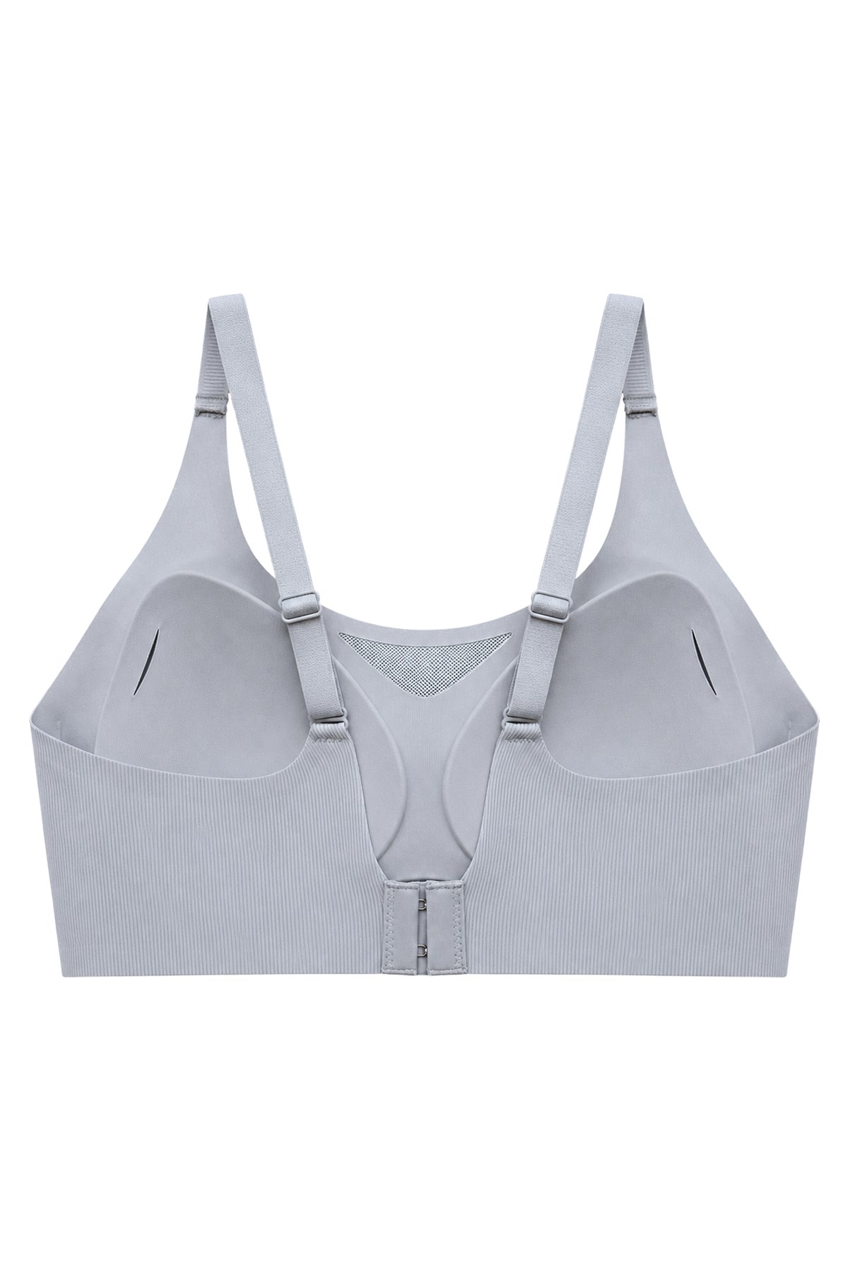Seamless Bra - Avena | Gri Lazer Kesim Balensiz Çizgi Dokulu Tül Detaylı Kadın Sütyen