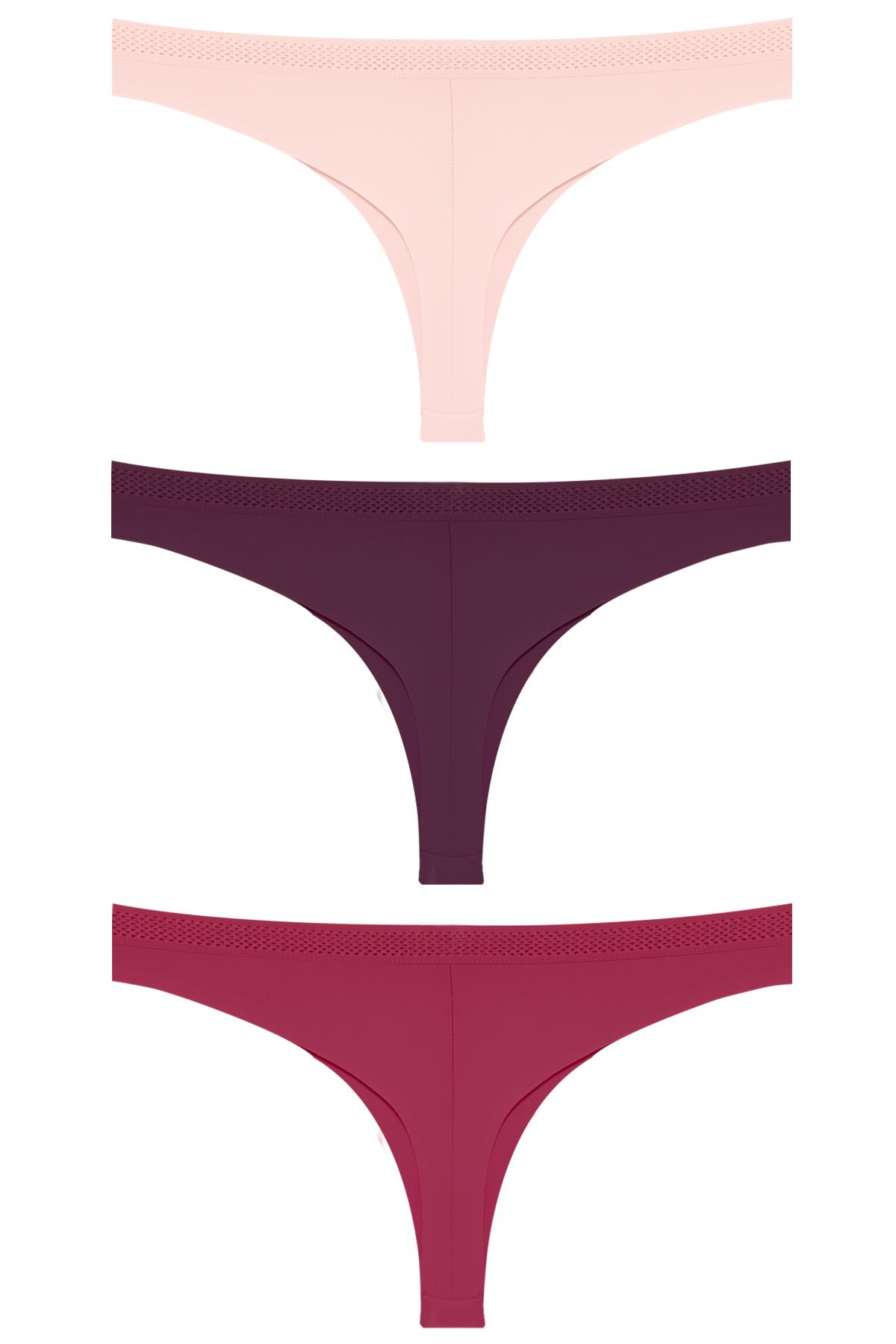 Basic File Lastlikli Lazer Kesim Brezilya Külot 3lü Paket