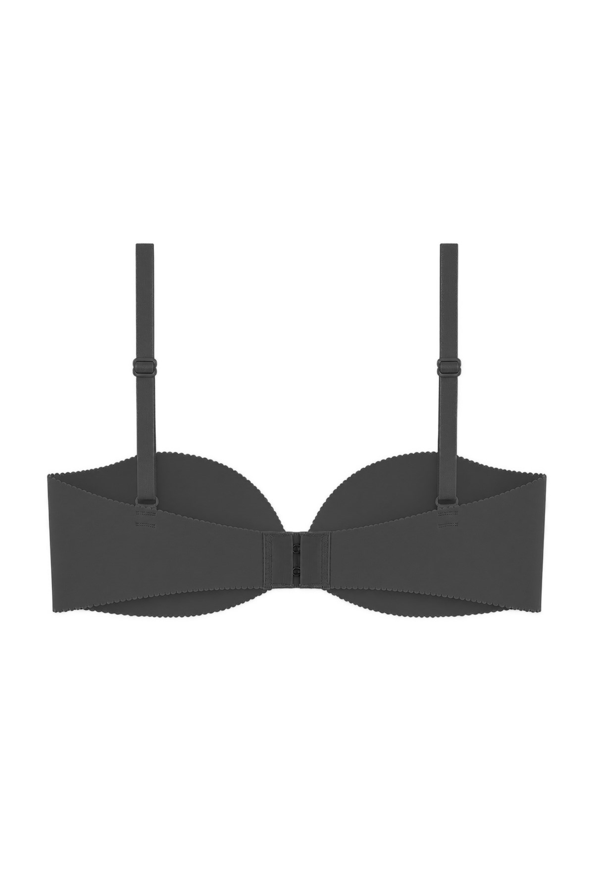 Seamless Bra - Serina | Siyah Balenli Lazer Kesim Yarım Dolgulu Push Up Straplez Kadın Sütyen