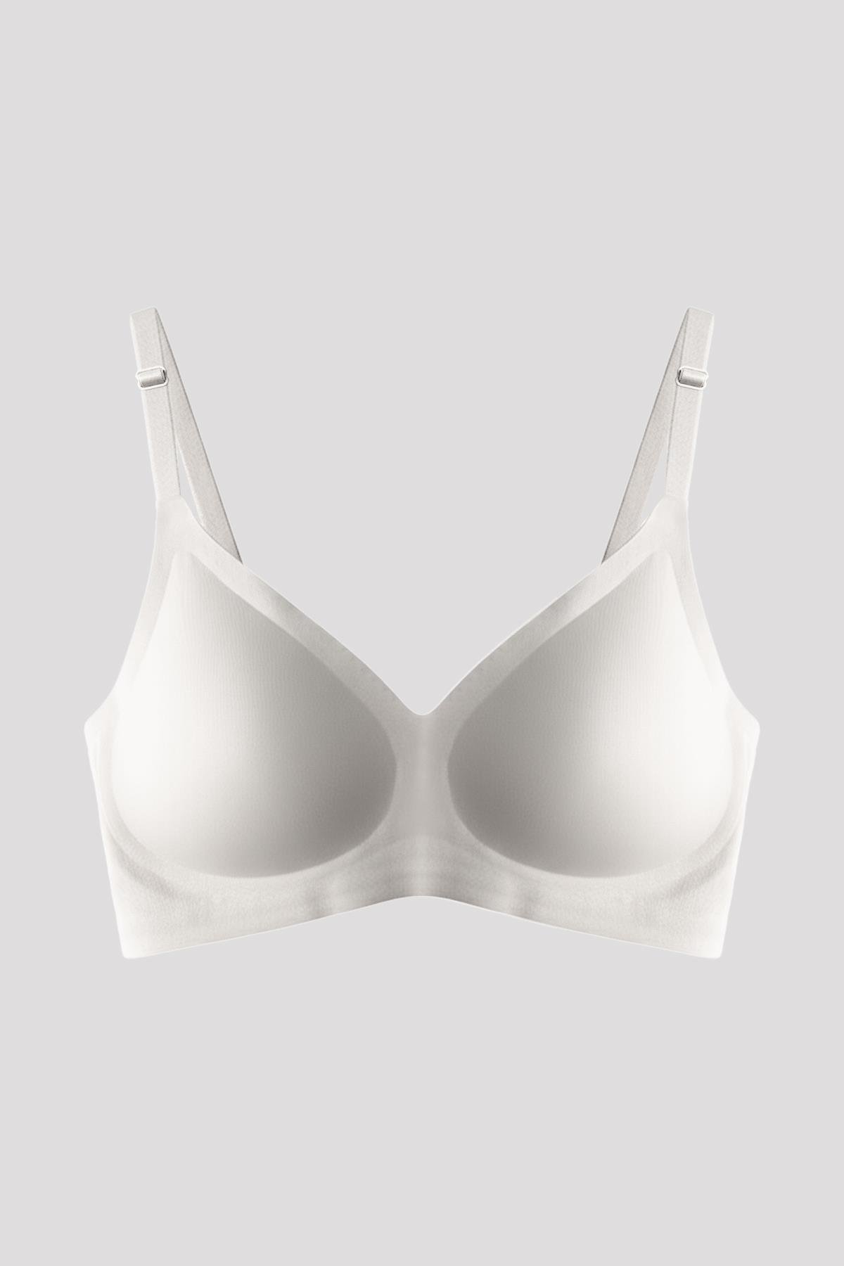 Seamless Bra - Pure | Krem Lazer Kesim Dikişsiz Ayarlanabilir Askılı Balensiz Kadın Sütyen