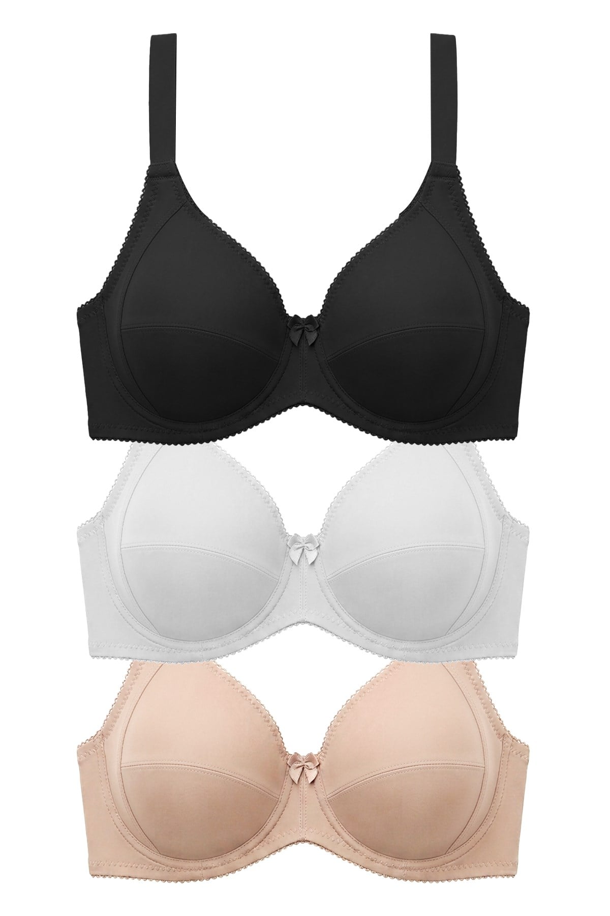 Bra - Novia | Büyük Beden Micro Balenli Minimizer Ayarlanabilir Askılı Kadın Sütyen 3lü Paket-2