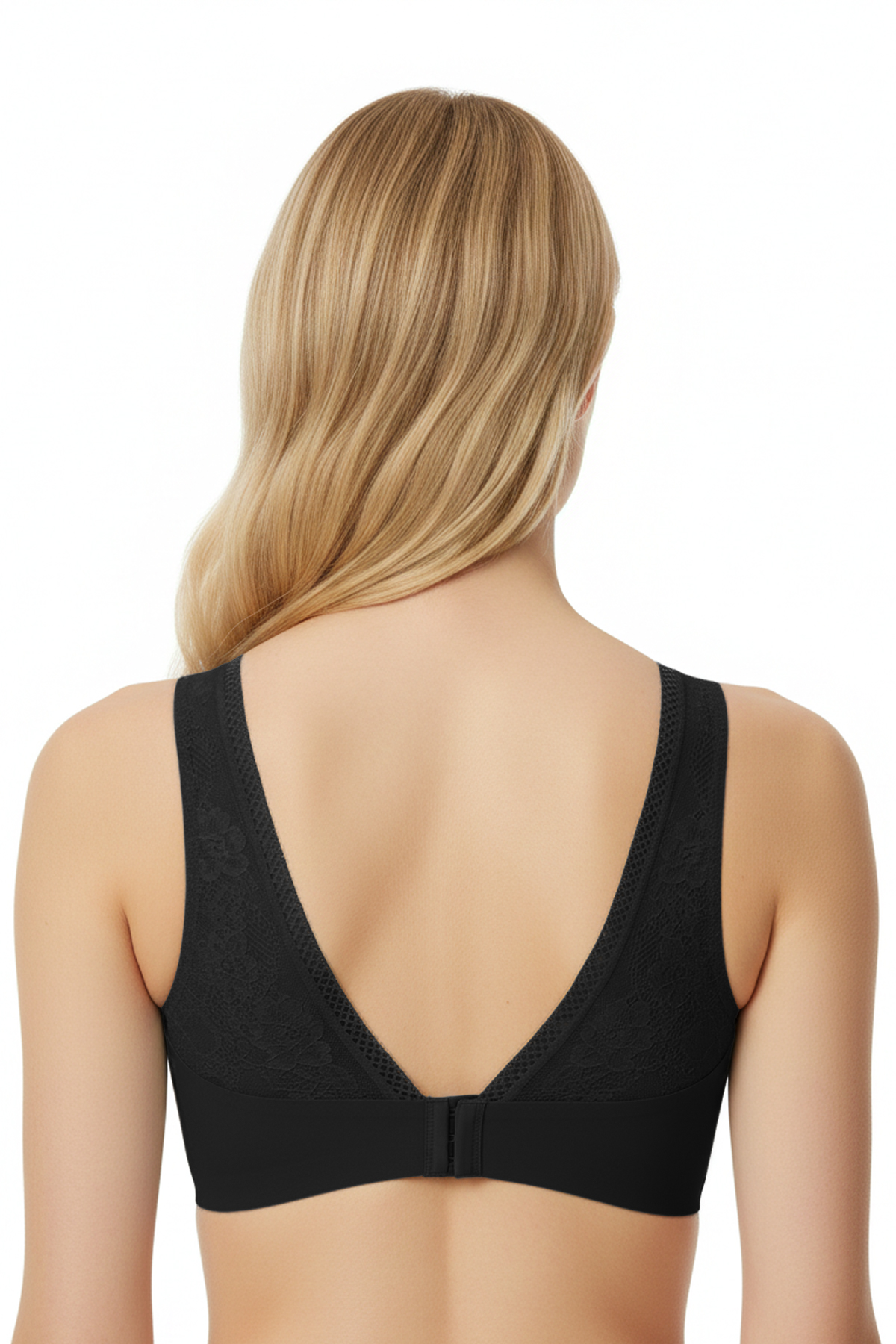 Seamless Bra - Lace | Siyah Lazer Kesim Dikişsiz Dantel Detaylı Balensiz Kadın Sütyen