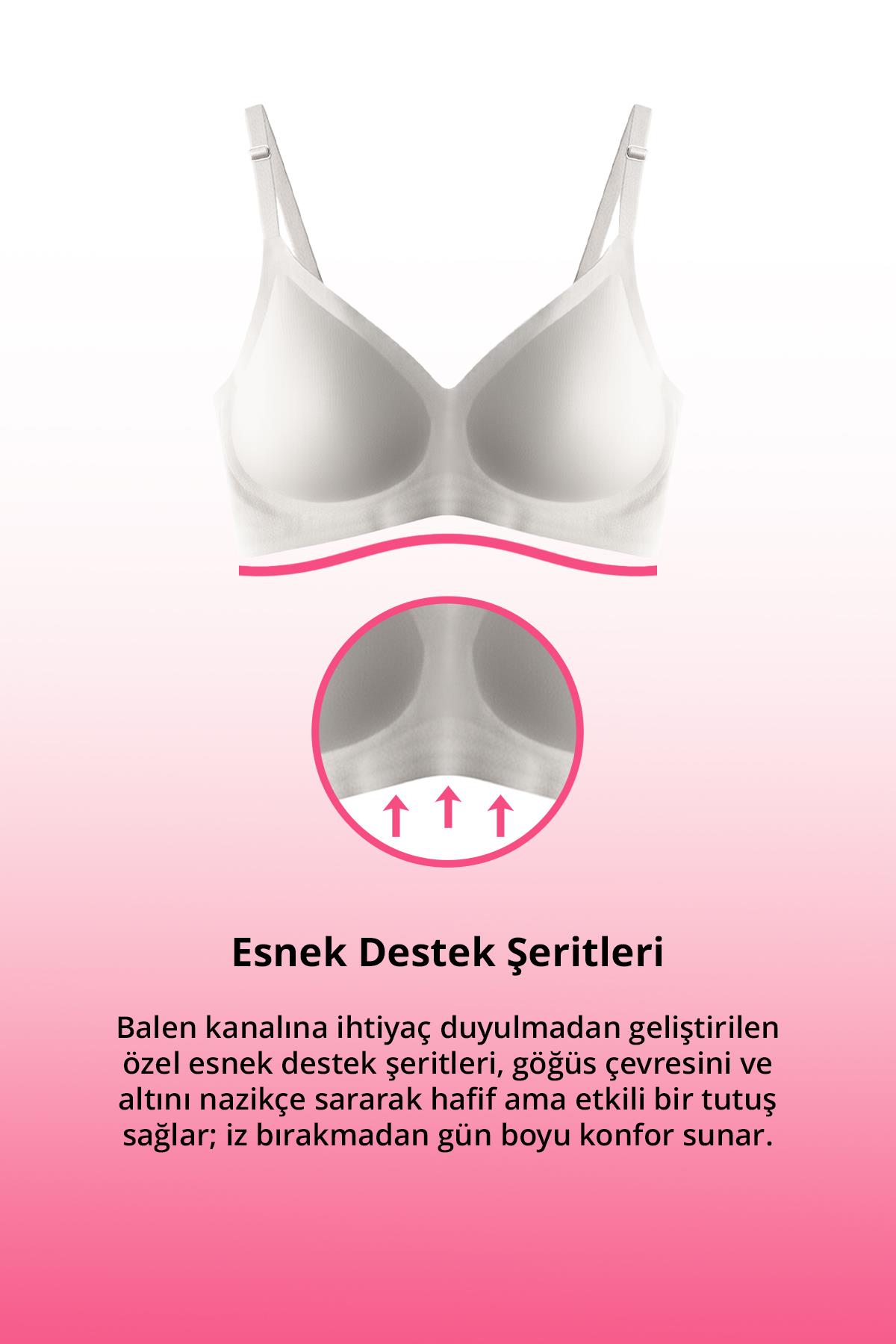 Seamless Bra - Pure | Krem Lazer Kesim Dikişsiz Ayarlanabilir Askılı Balensiz Kadın Sütyen