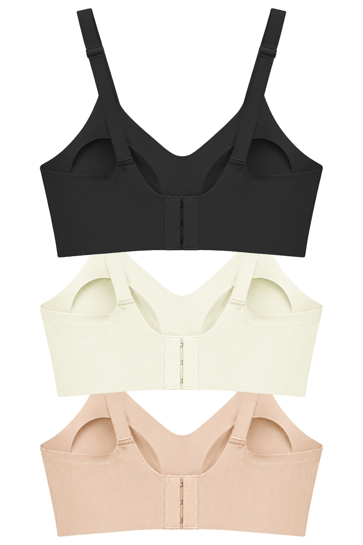Seamless Bra - Mavelle | Lazer Kesim Klipsli ve Çıtçıtlı Önü Açılabilir Emzirme Sütyeni 3lü Paket