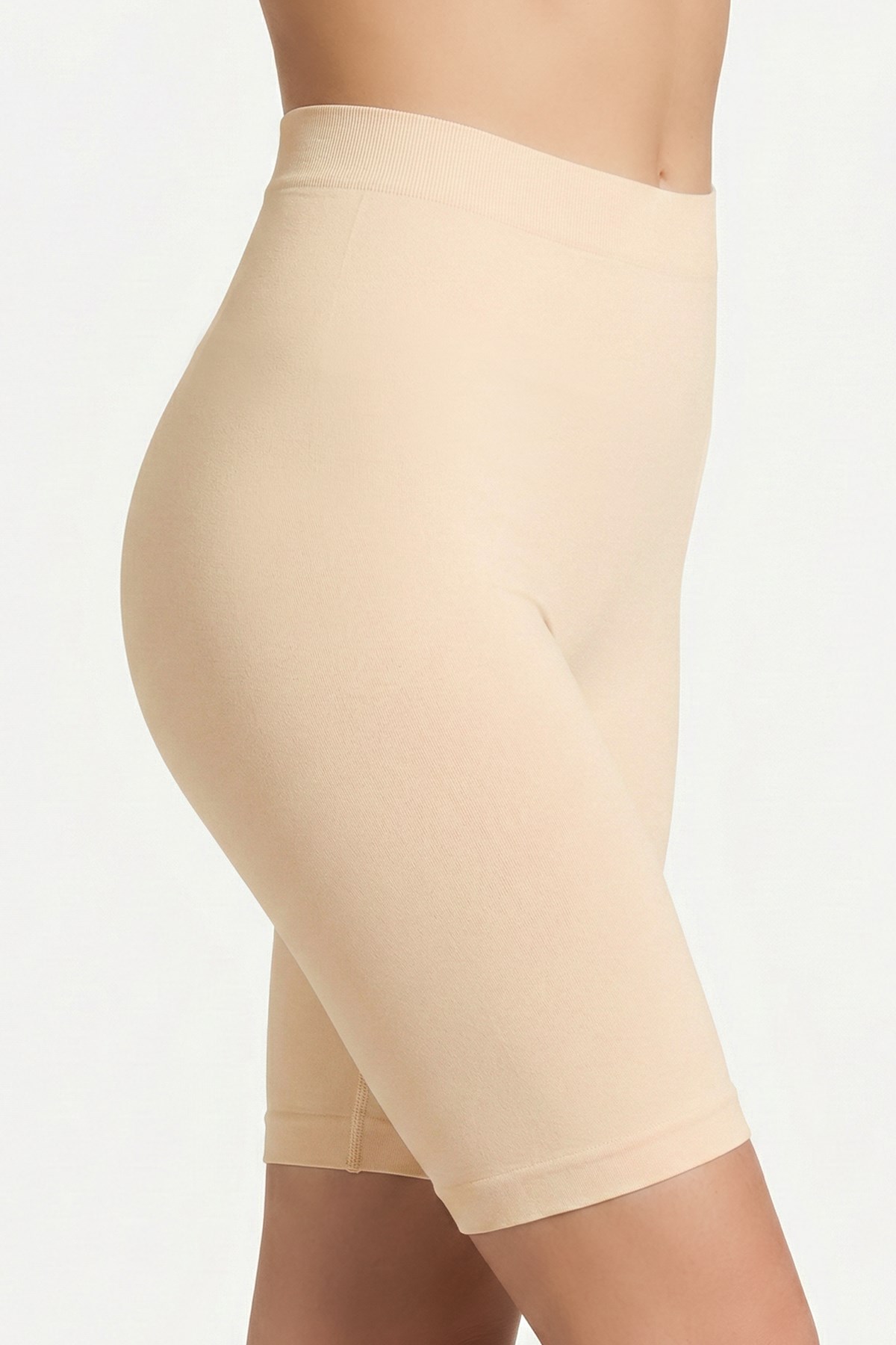 Cottonhill Premium - Kadın Ten Ultra-Rahat Seamless Yüksek Bel Uzun Paça Boxer