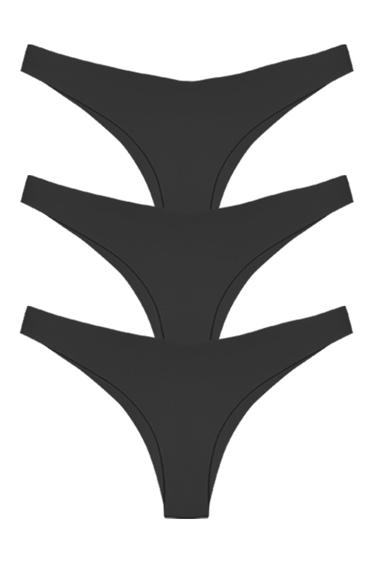 Basic İz Yapmayan Lazer Kesim Kadın Brezilya Külot 3lü Paket - 6